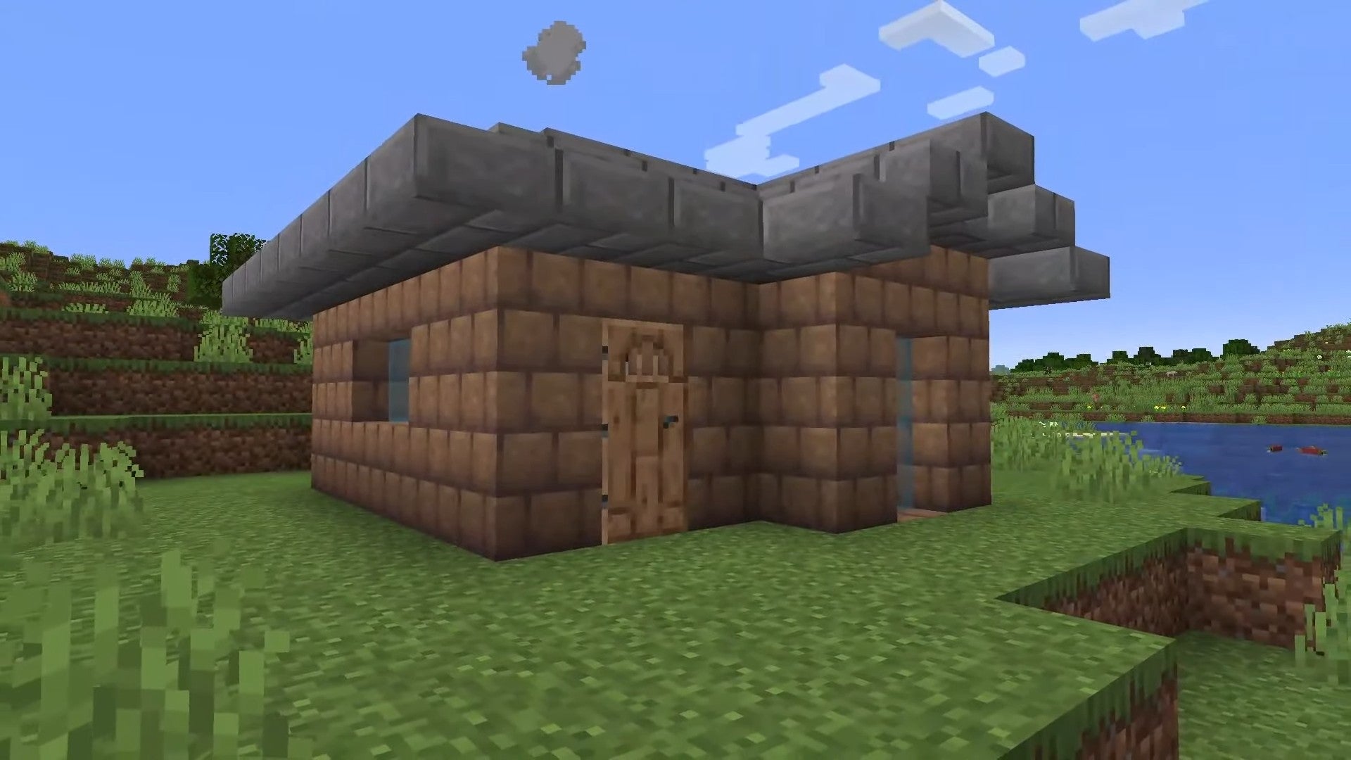 House made of mud bricks in Minecraft