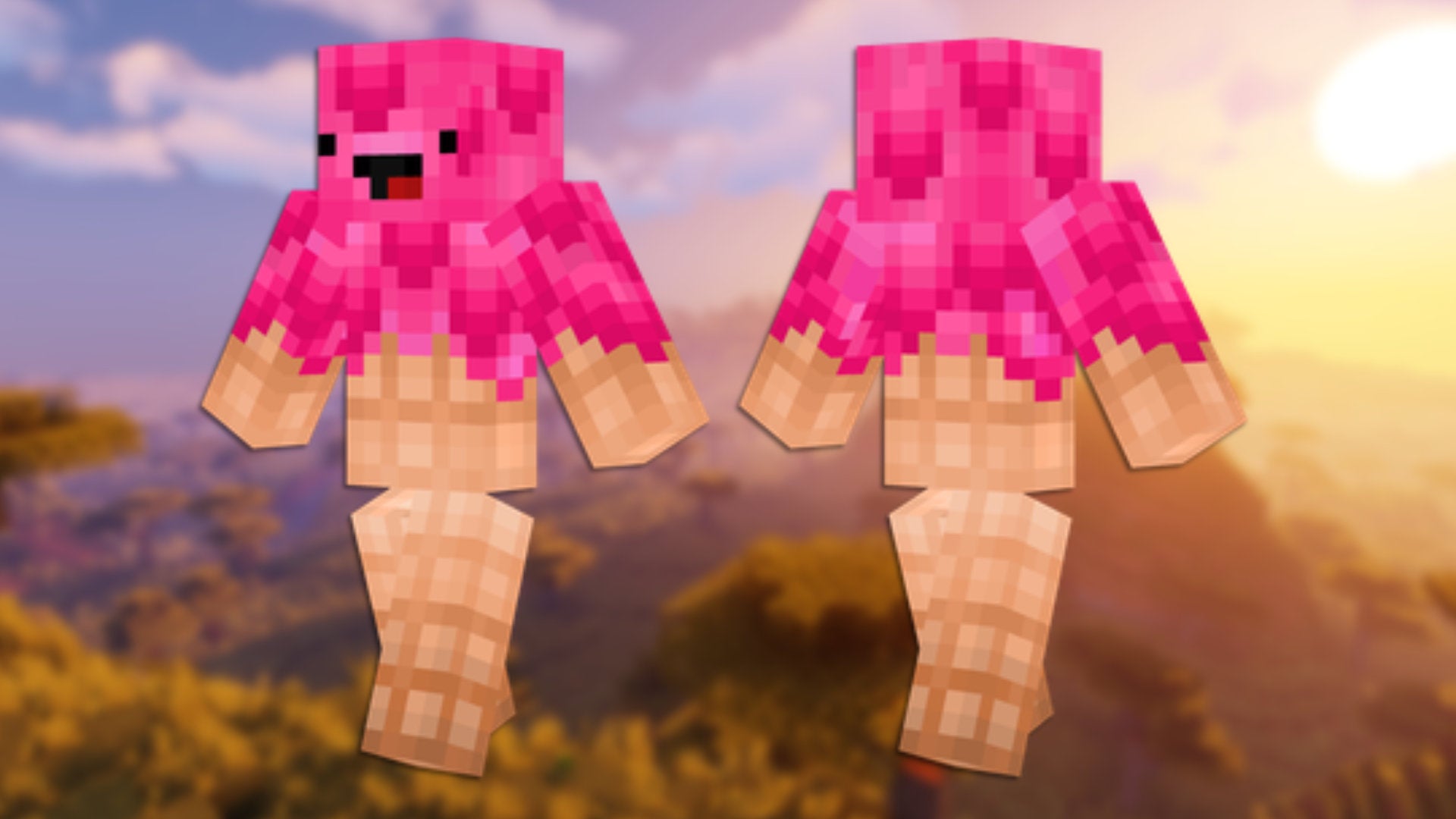A front and back view of the Ice Cream Minecraft skin.
