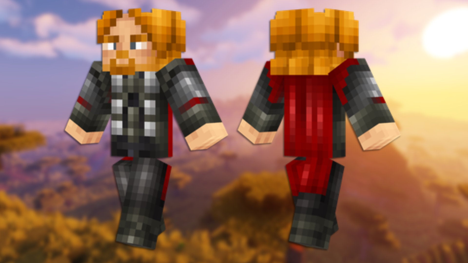 A front and back view of the Doctor Who Minecraft skin.