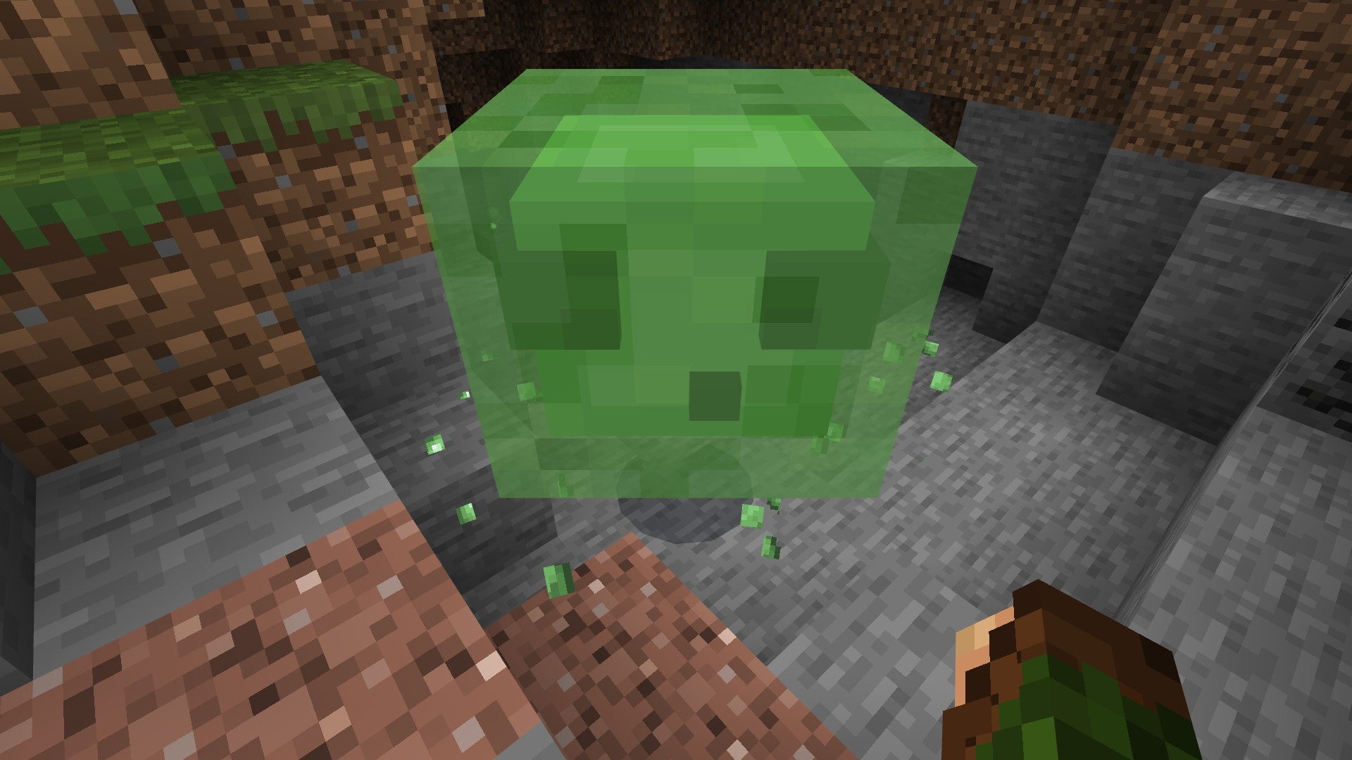 Minecraft large slime in a cave