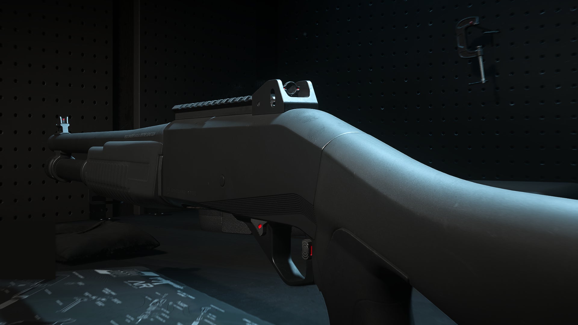 A close-up of the Expedite 12 Shotgun in the Modern Warfare 2 Gunsmith screen.