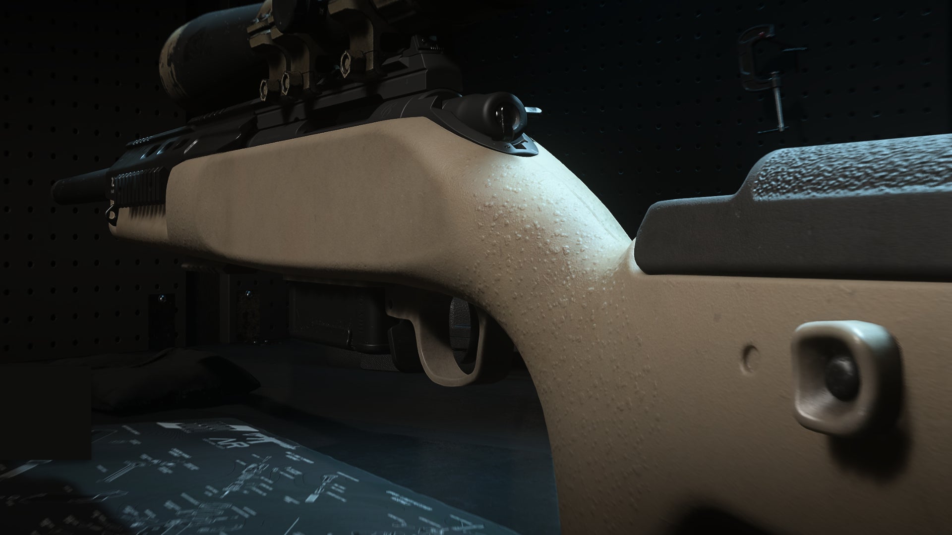 En närbild av LA-B 330 Sniper Rifle i Modern Warfare 2 Gunsmith-skärmen.