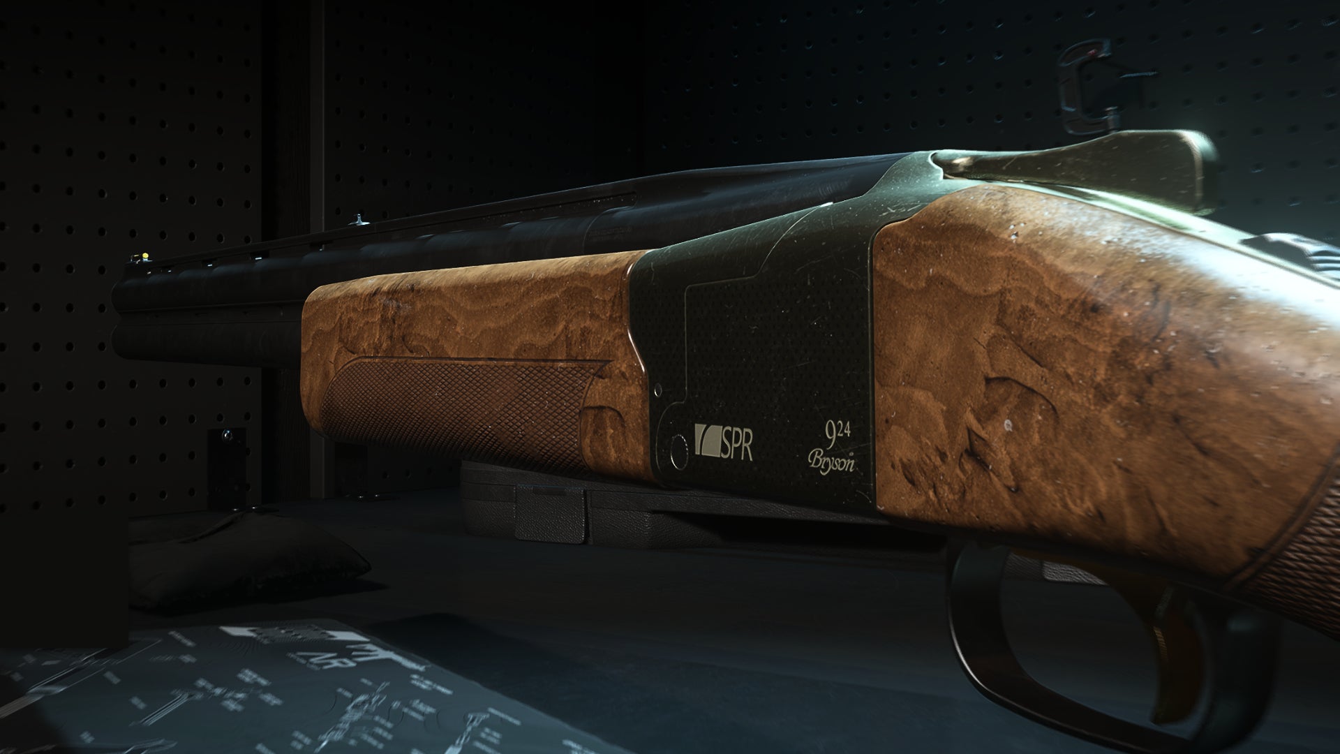 A close-up of the Lockwood 300 Shotgun in the Modern Warfare 2 Gunsmith screen.