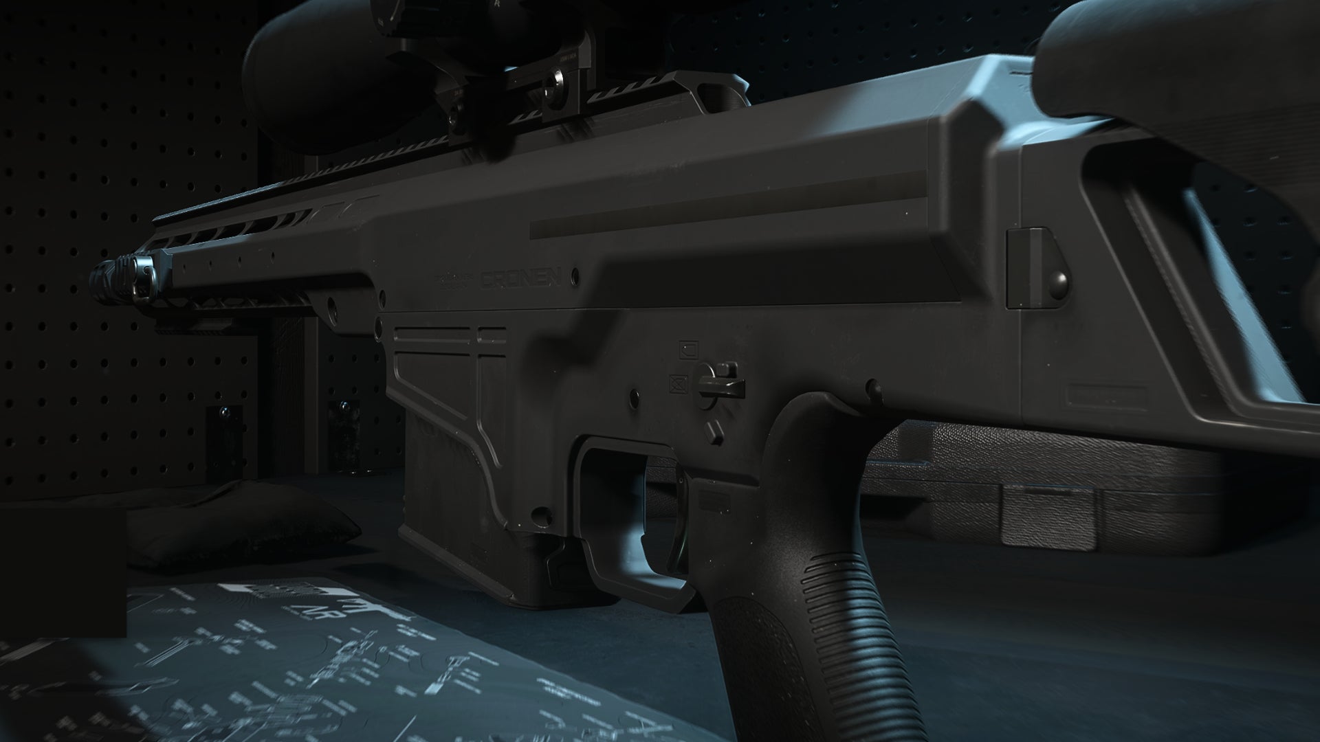 En närbild av MCPR-300 Sniper Rifle i Modern Warfare 2 Gunsmith-skärmen.