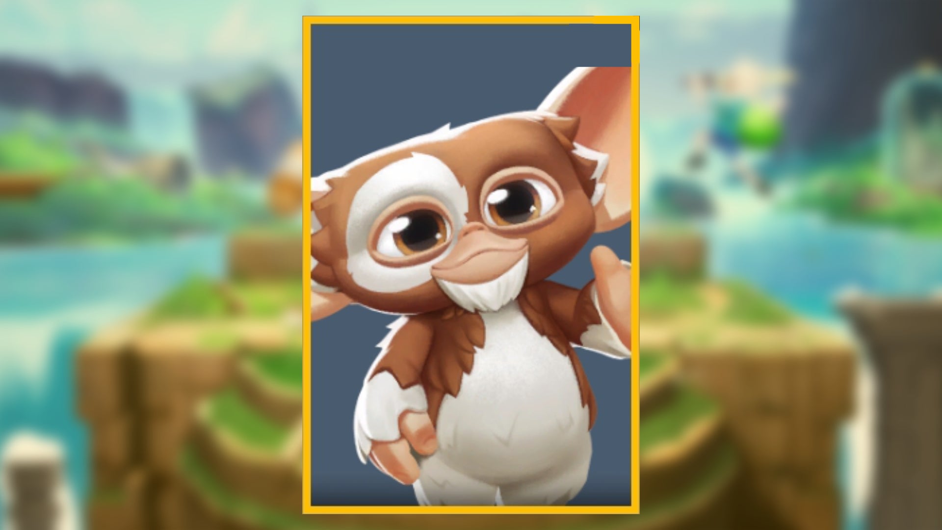 The character portrait of Gizmo, a playable character in MultiVersus, against a blurred background.