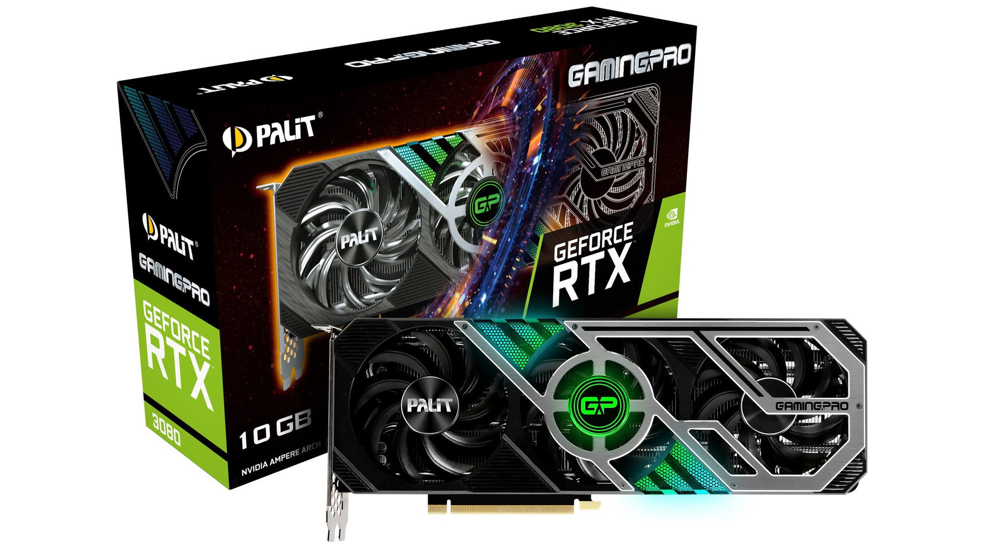 a photo of a Palit RTX 3080 graphics card