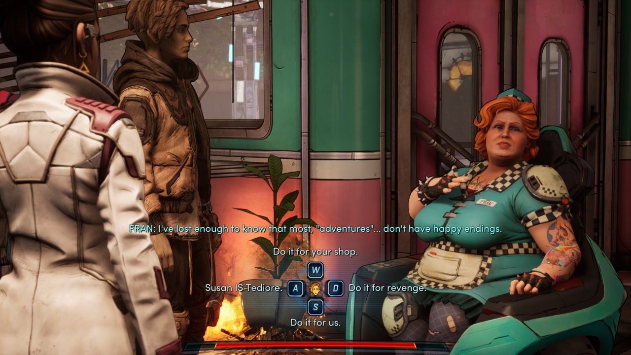 Anu from New Tales From The Borderlands tries to convince Fran to join their mission to break into a Vault