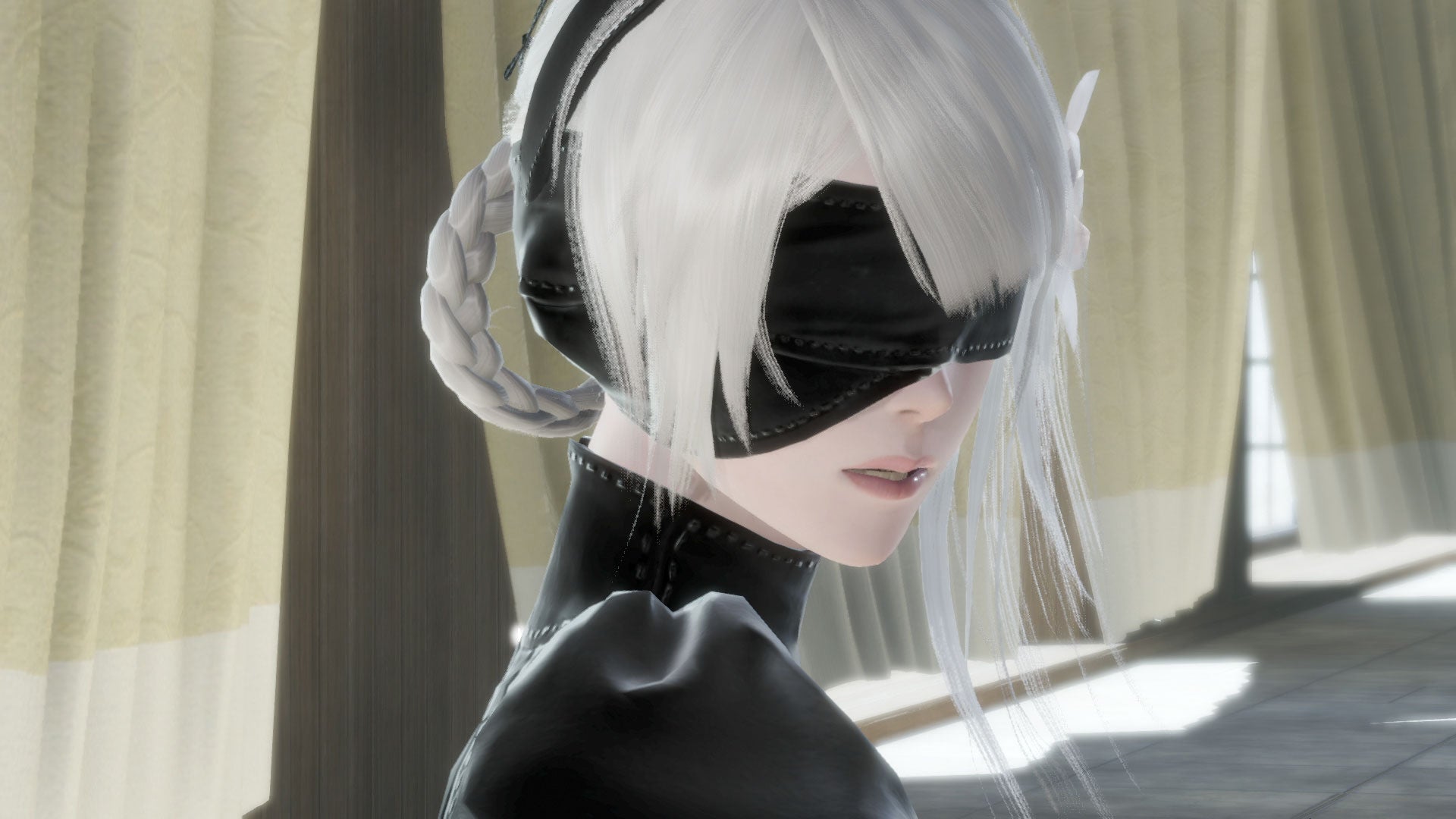 Nier Automata costumes in a screenshot of Nier Replicant's crossover clothing.