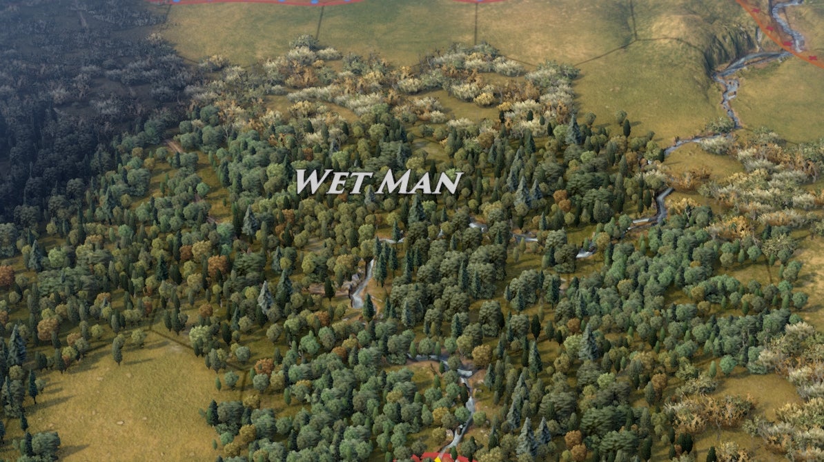 A forest with the name 'Wet Man' from our Old World campaign