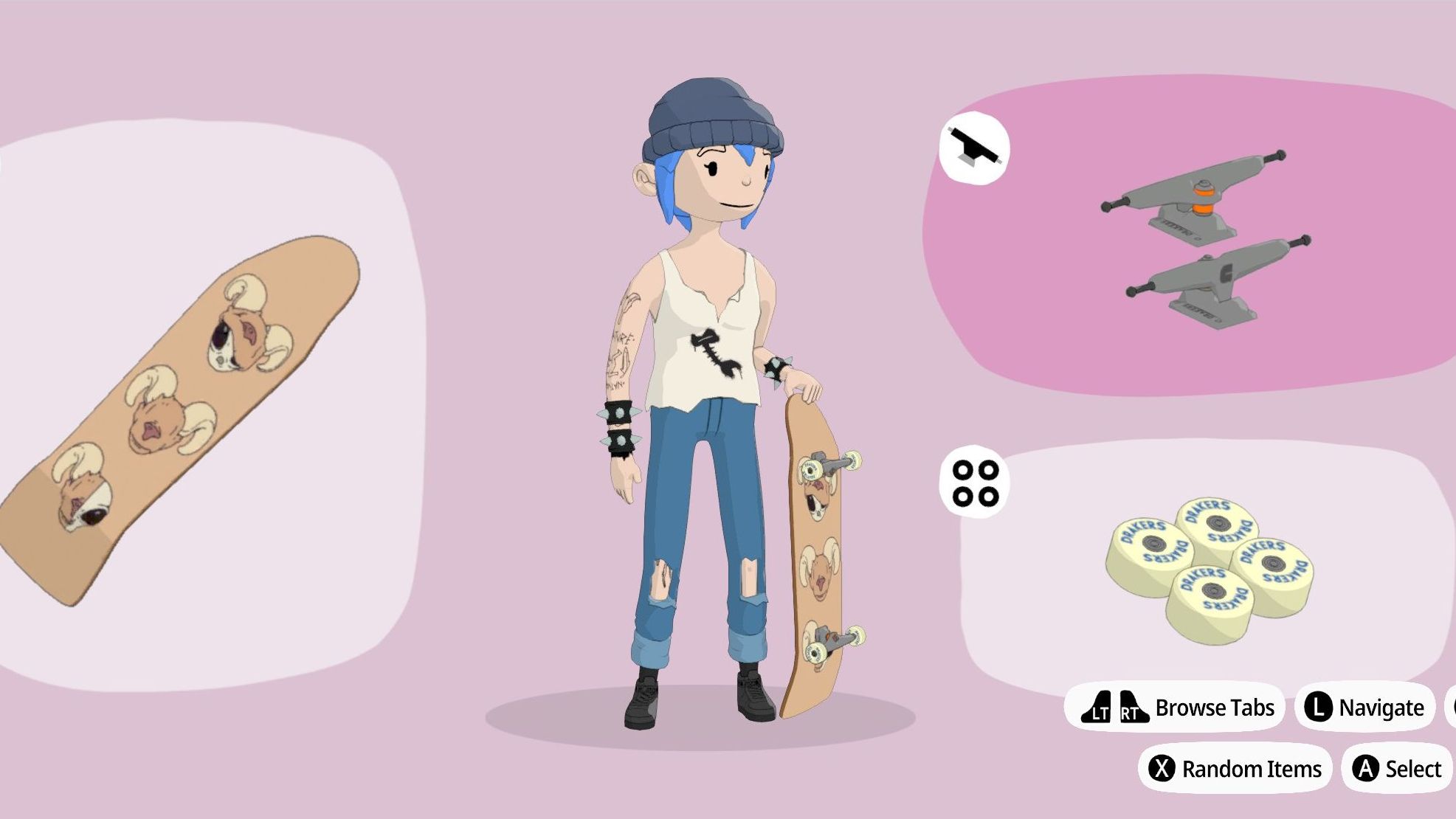 Chloe from Life Is Strange as a skater in the OlliOlli World character creator