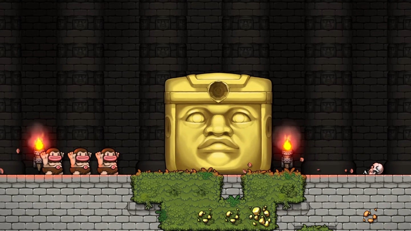 Olmec (a boss that's a big golden head) in Spelunky 2.