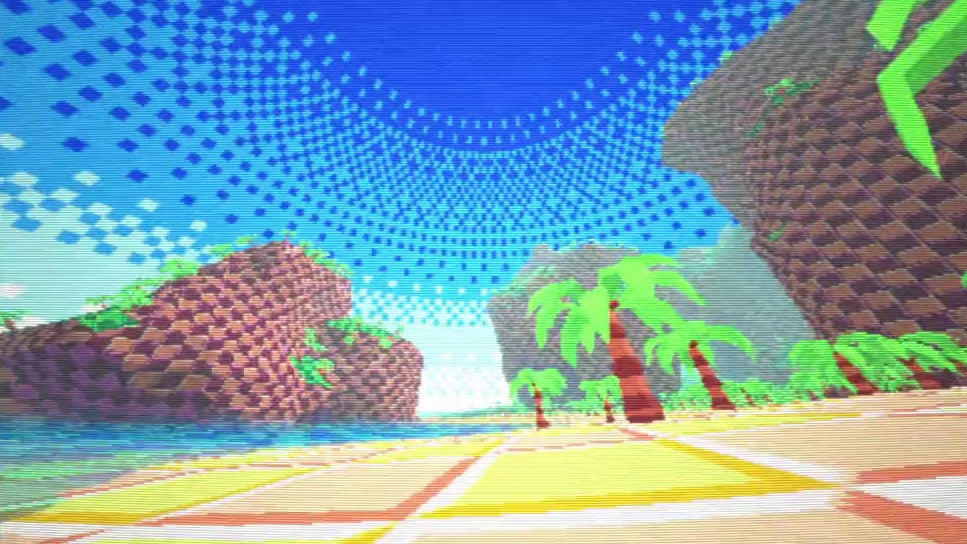 Vaporwave Sonic the Hedgehog vibes in a concept demo from Breogan Hackett.