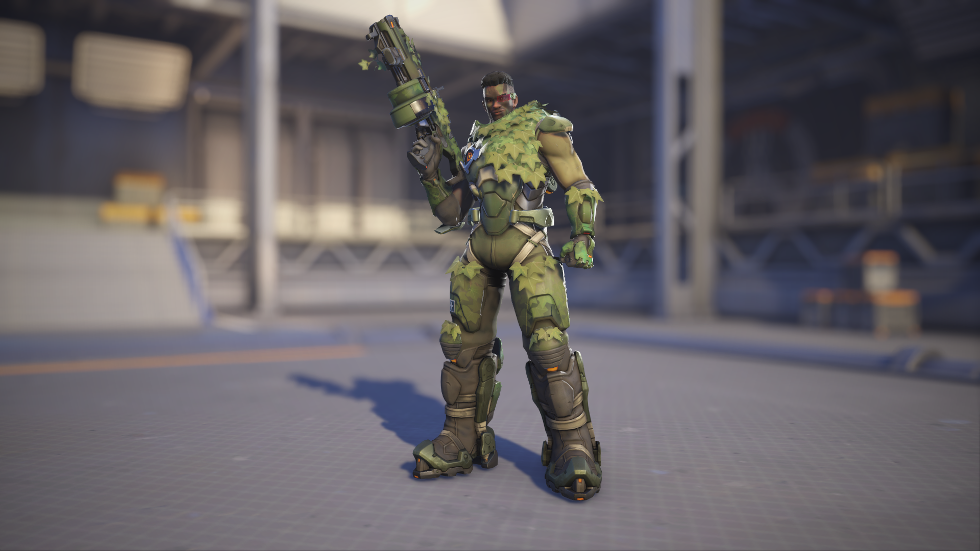 Baptiste models his Camouflage skin in Overwatch 2.