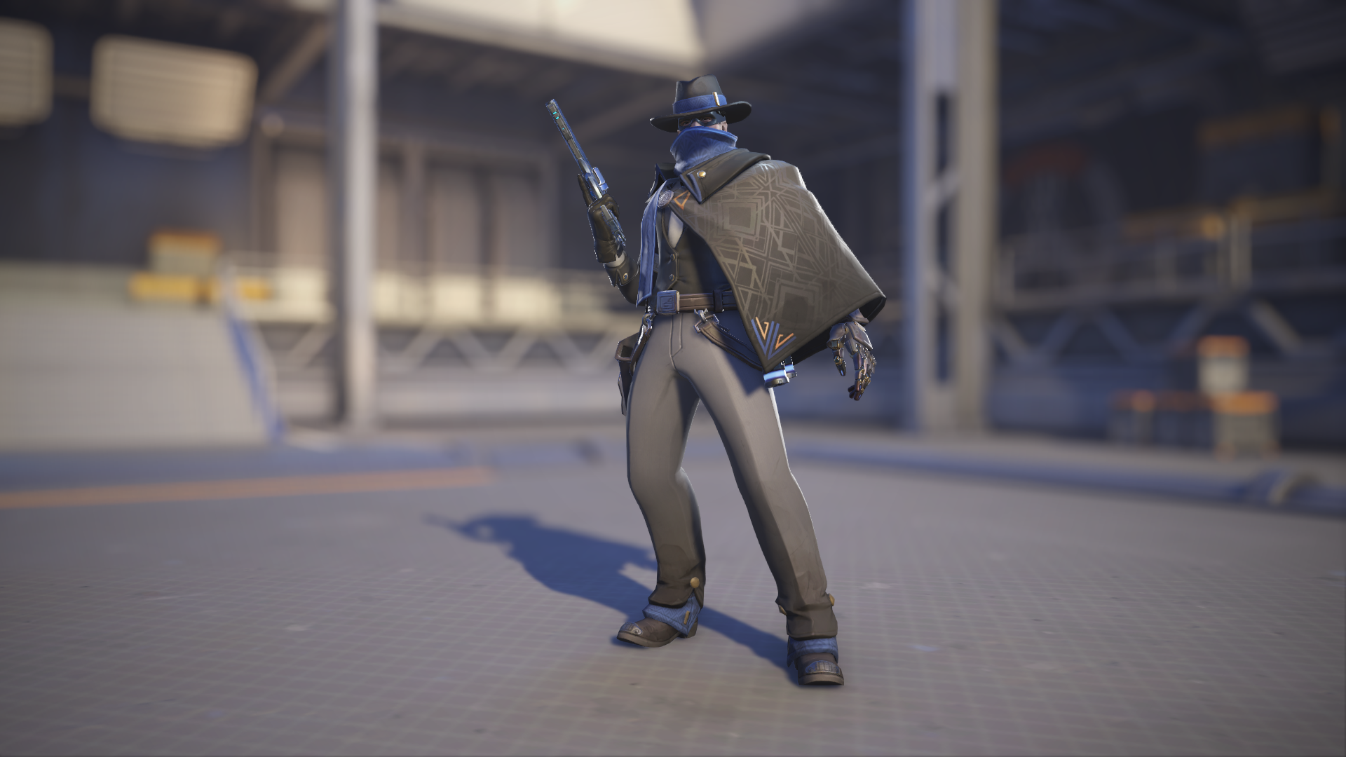 Cassidy models his Mystery Man skin in Overwatch 2.