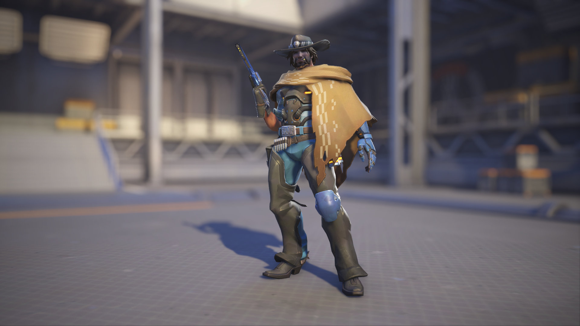Cassidy models his On The Range skin in Overwatch 2.