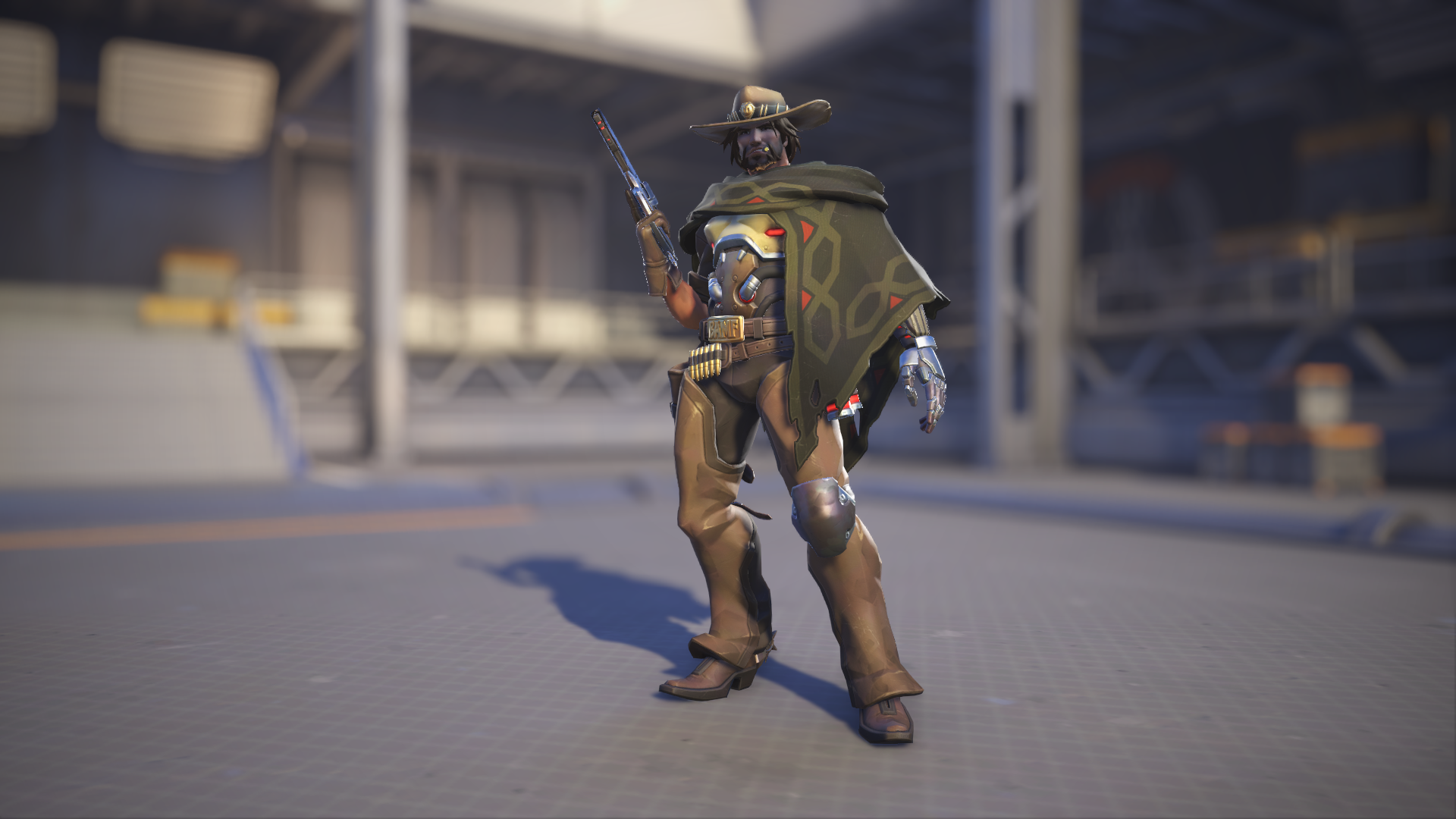 Cassidy models his Ebony skin in Overwatch 2.