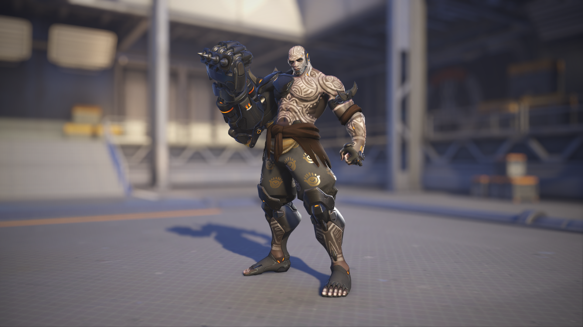 Doomfist models his Painted skin in Overwatch 2.