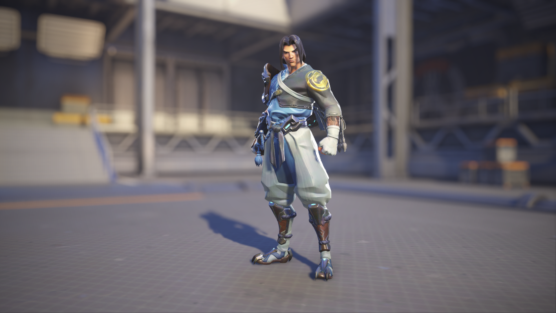 Hanzo models his Young Master skin in Overwatch 2.
