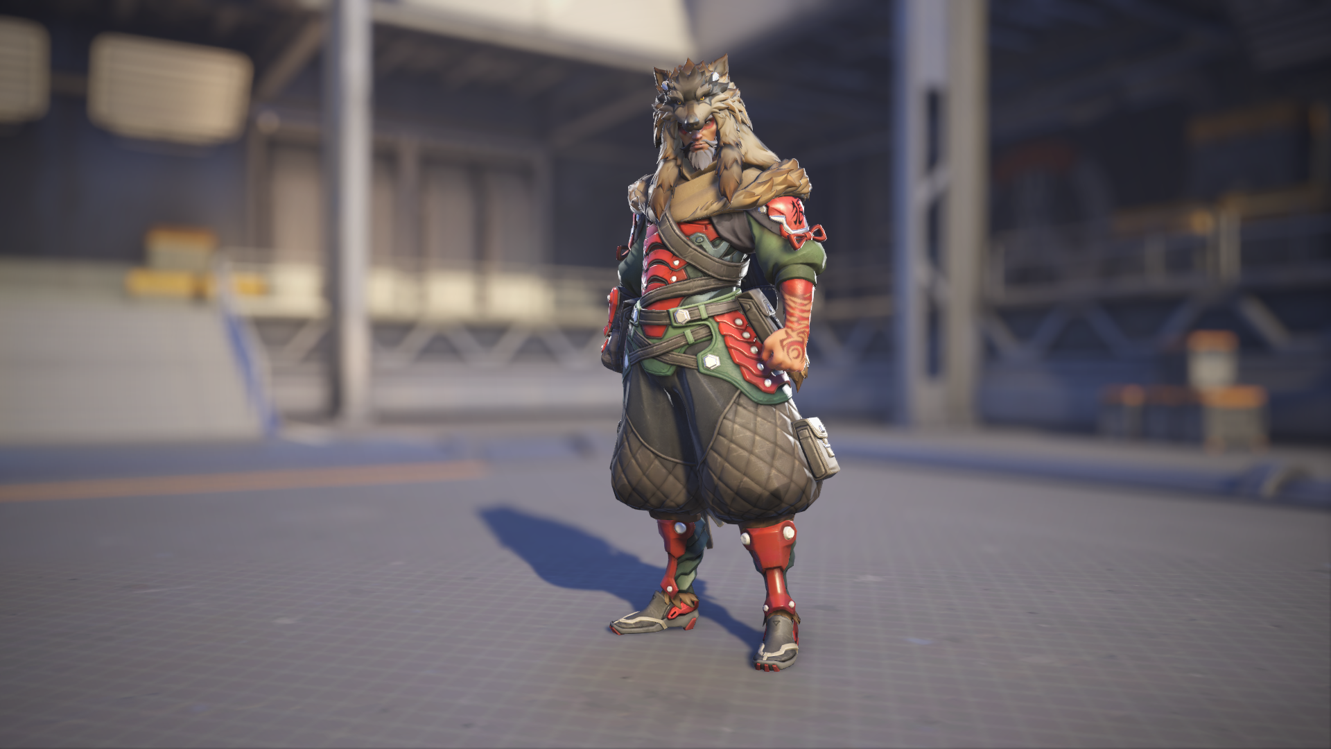 Hanzo models his Lone Wolf skin in Overwatch 2.