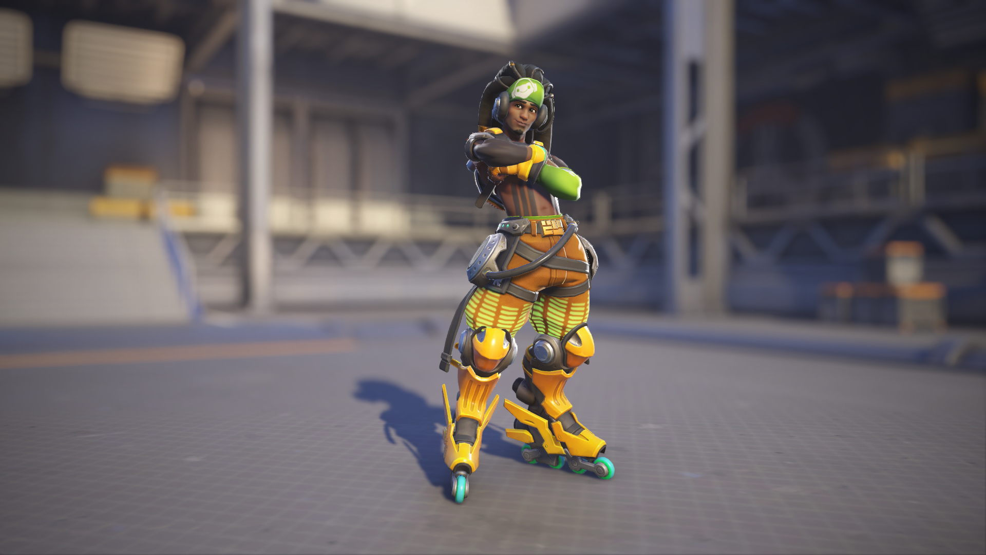 Lúcio models his Equalizer skin in Overwatch 2.