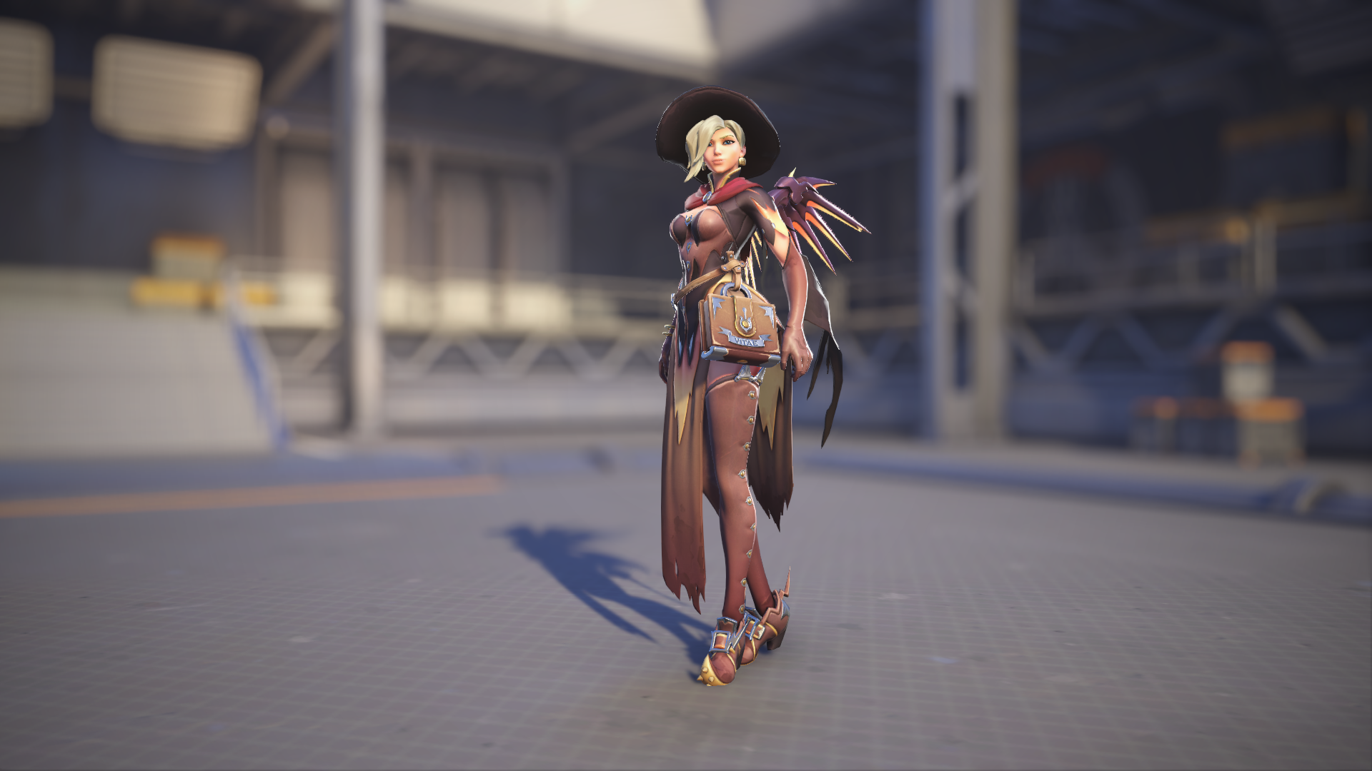Mercy models her Witch skin in Overwatch 2.