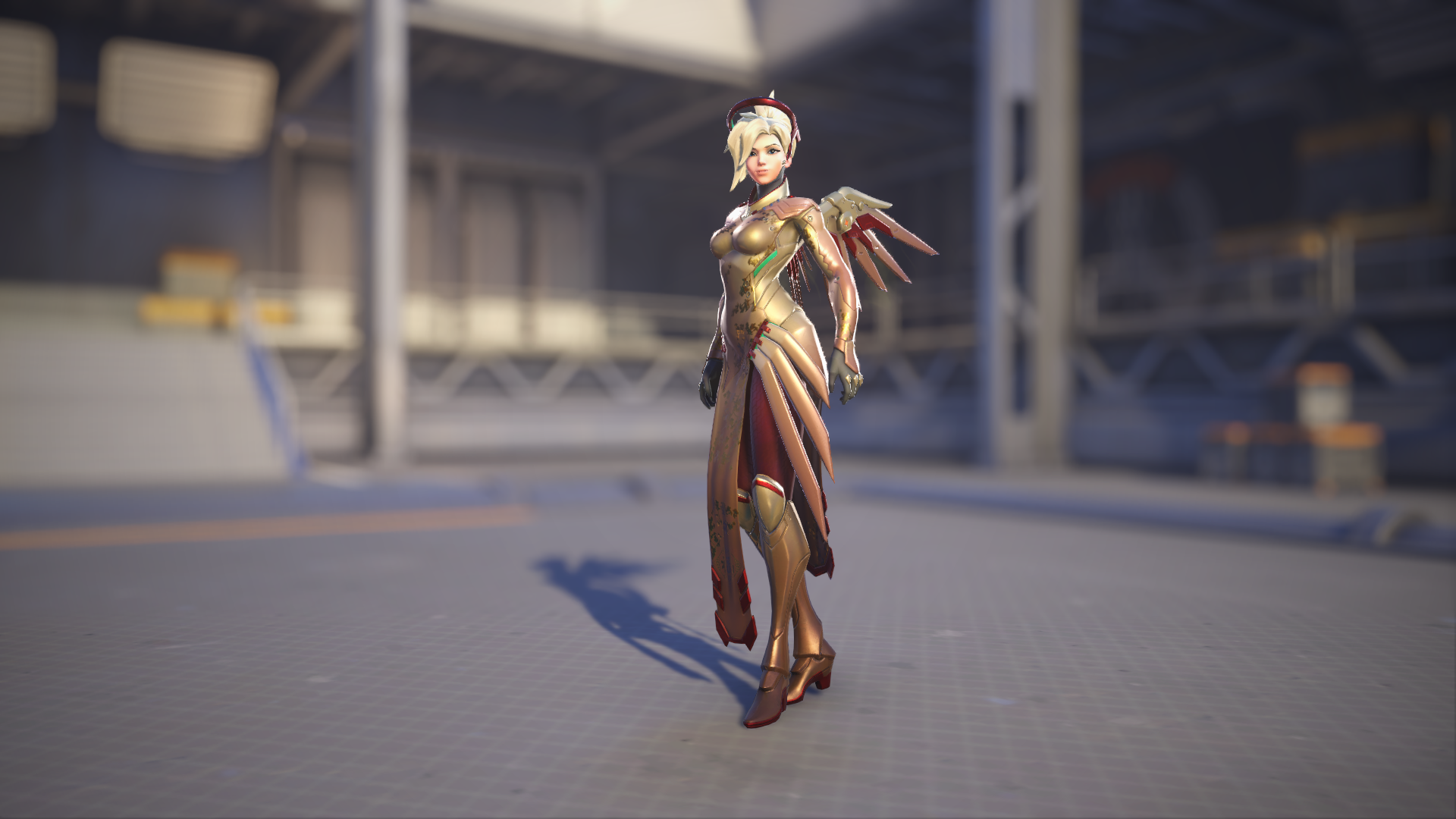 Mercy models her Fortune skin in Overwatch 2.