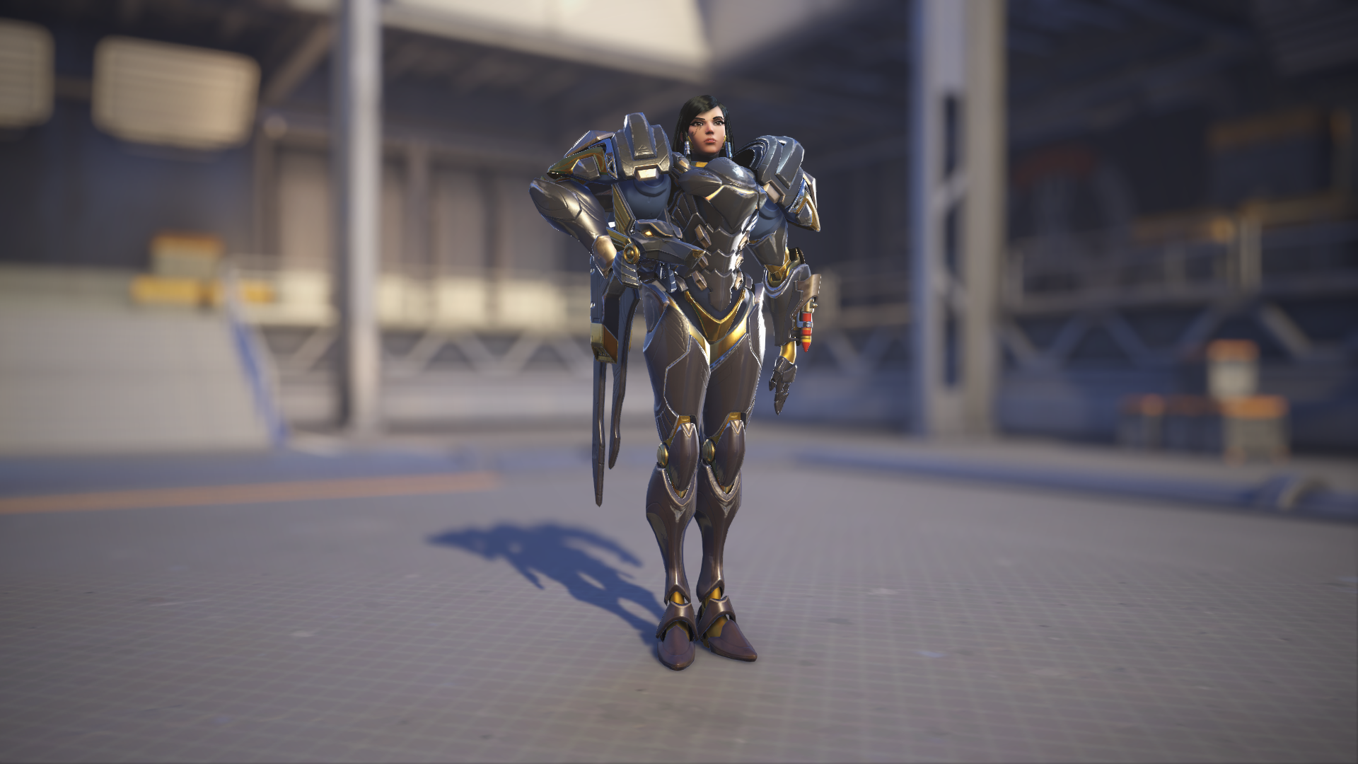Pharah models her Anubis skin in Overwatch 2.
