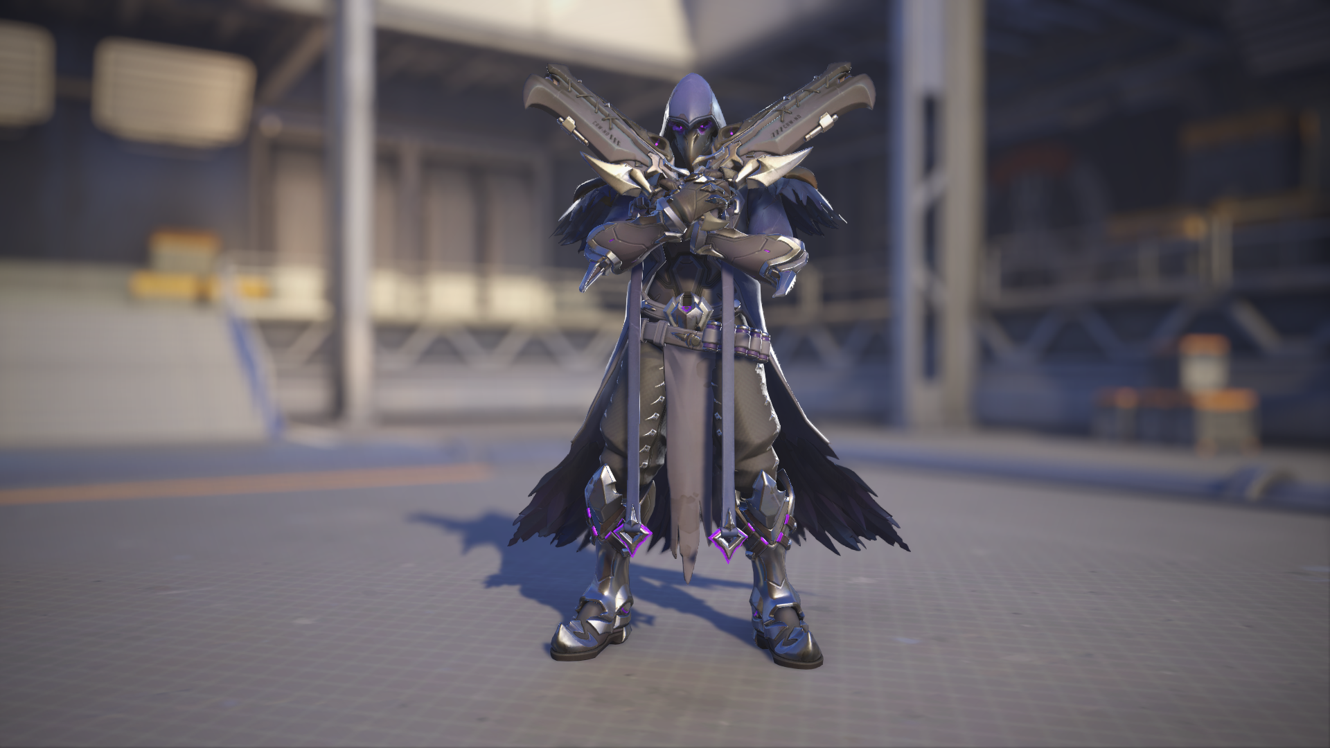 Reaper models his Nevermore skin in Overwatch 2.