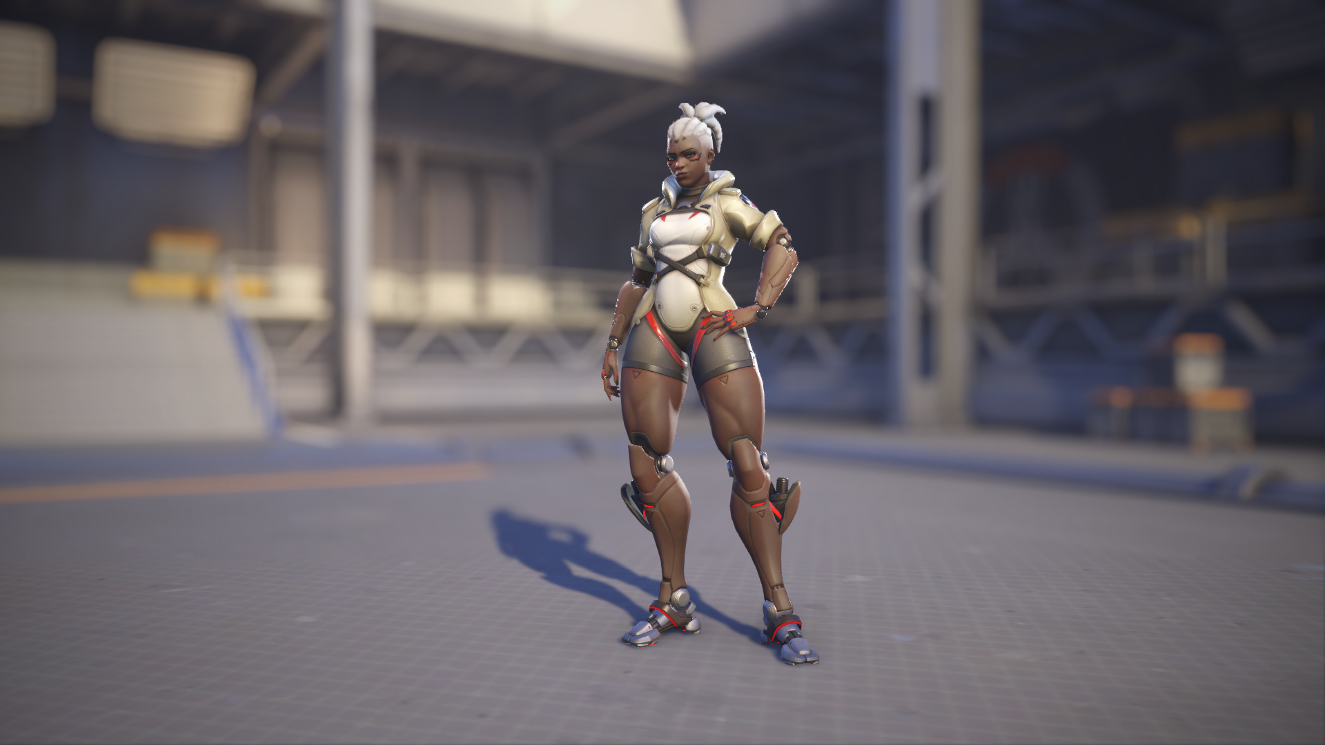 Sojourn models her default Overwatch 2 skin.