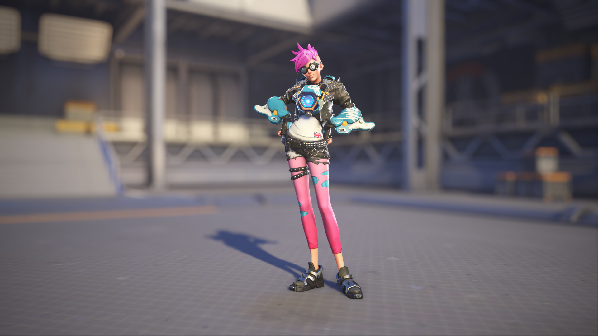 Tracer models her Punk skin in Overwatch 2.