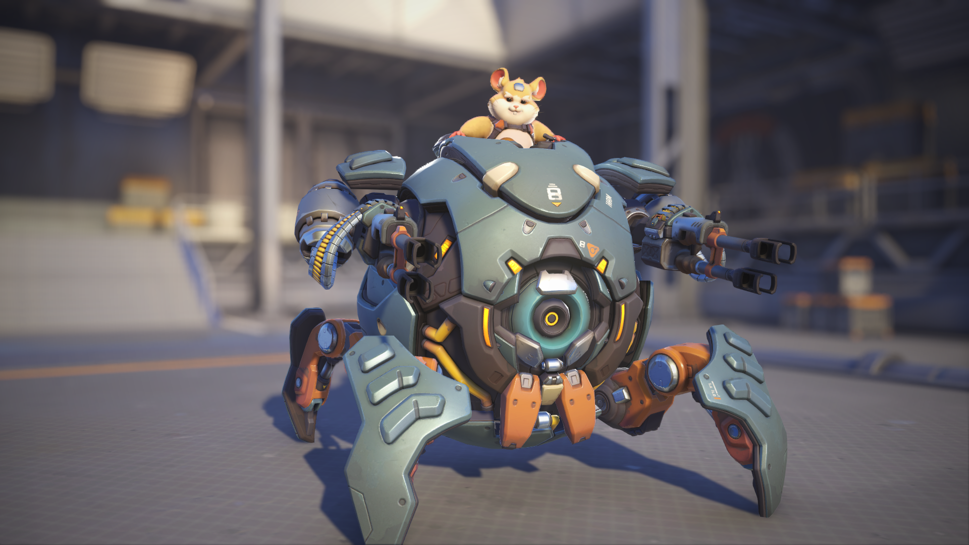 Wrecking Ball models his Overwatch 1 skin in Overwatch 2.