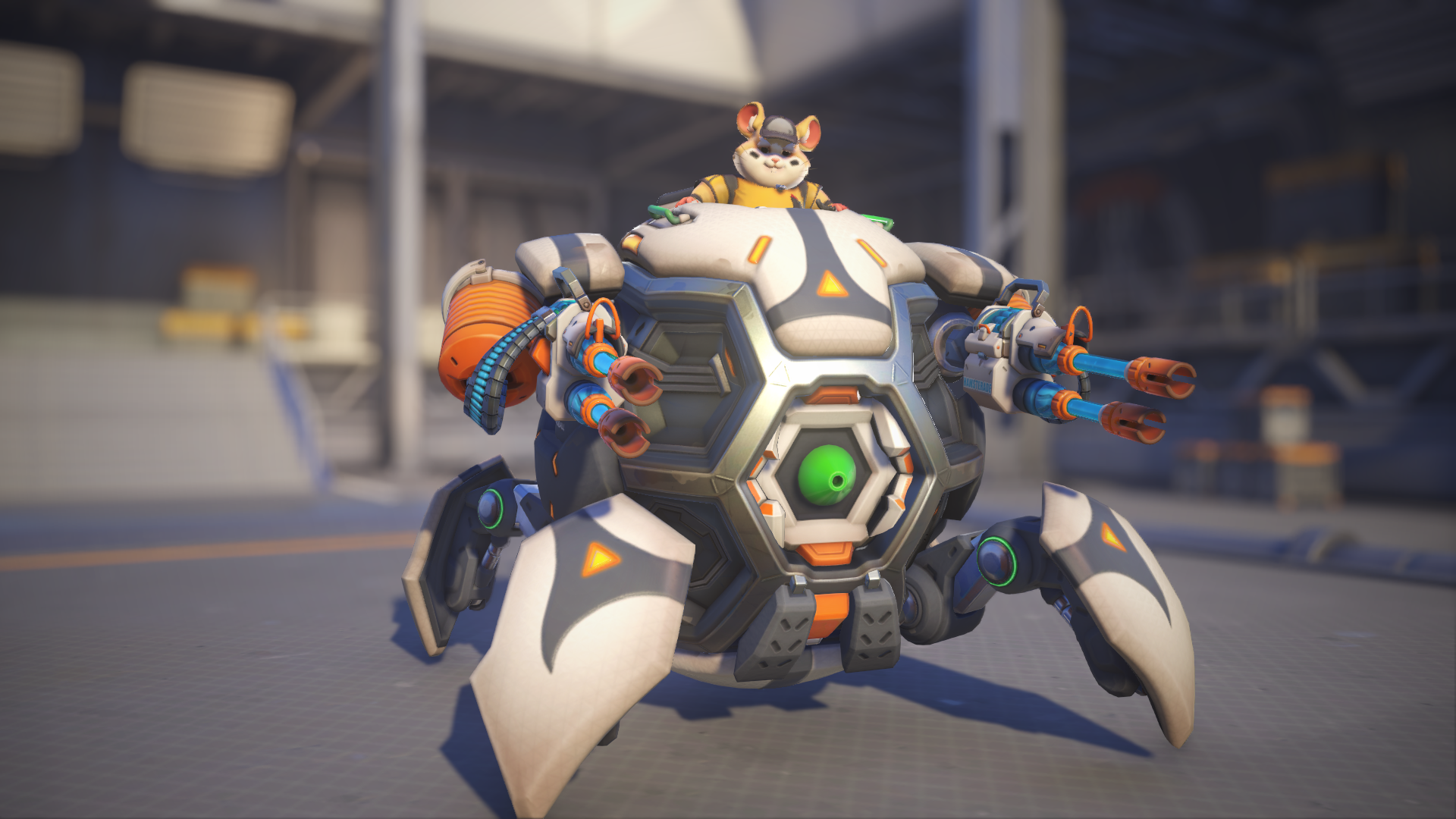 Wrecking Ball models his Lúcioball skin in Overwatch 2.