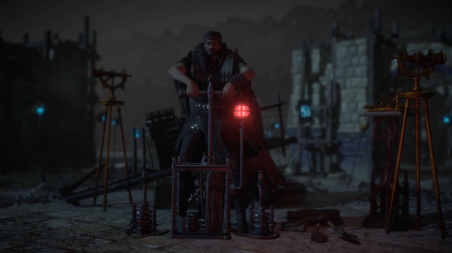 Path Of Exile: Expedition - A player character gets ready to detonate a series of explosives.