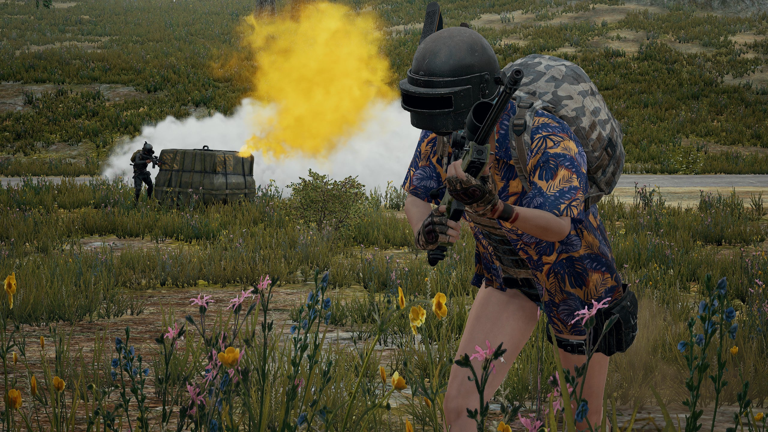 A huge care package in a Playerunknown's Battlegrounds screenshot.
