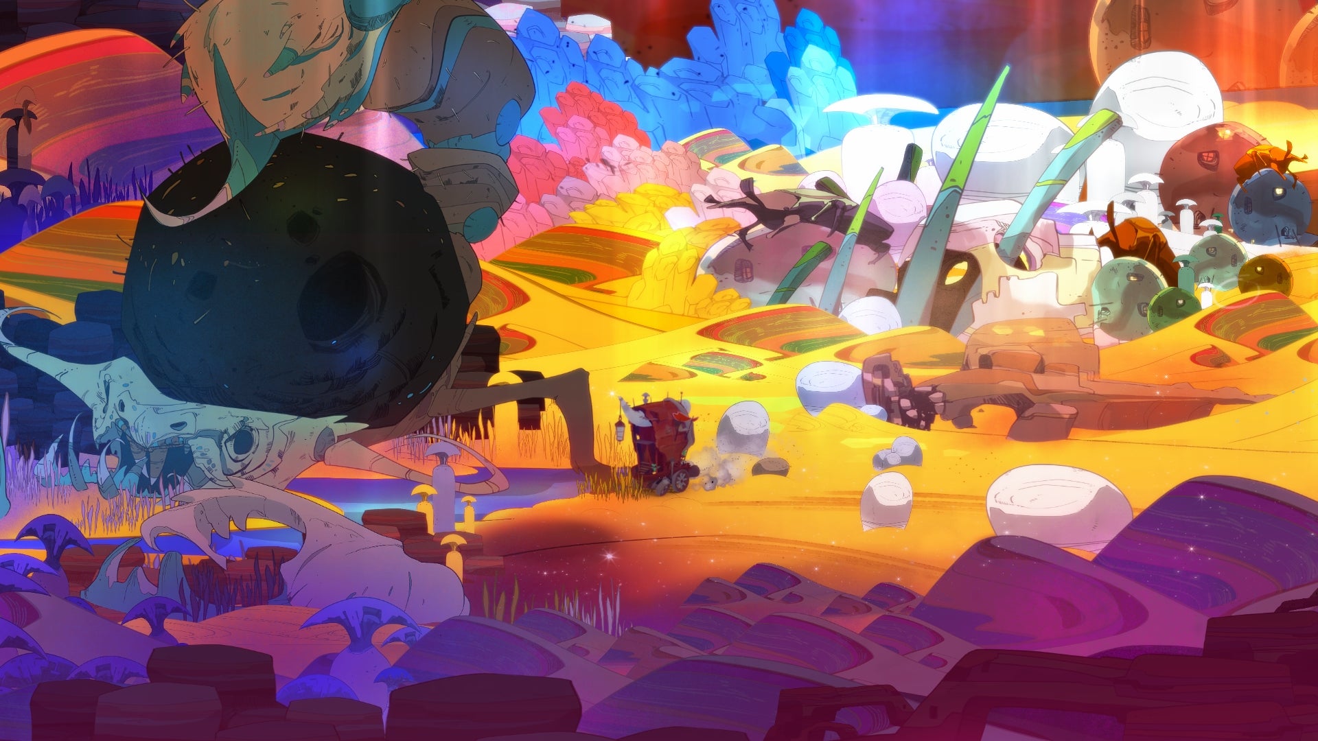 The colourful landscape of Pyre.