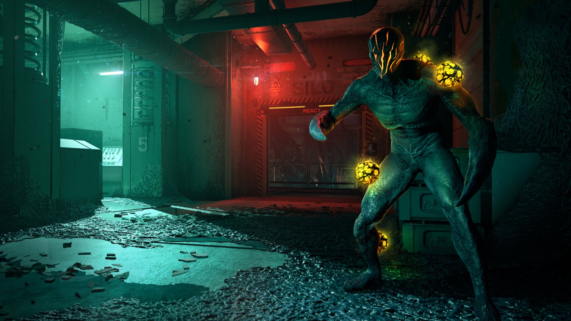 A Grunt enemy in Rainbow Six Extraction, with Blinding Spores growing on its body.