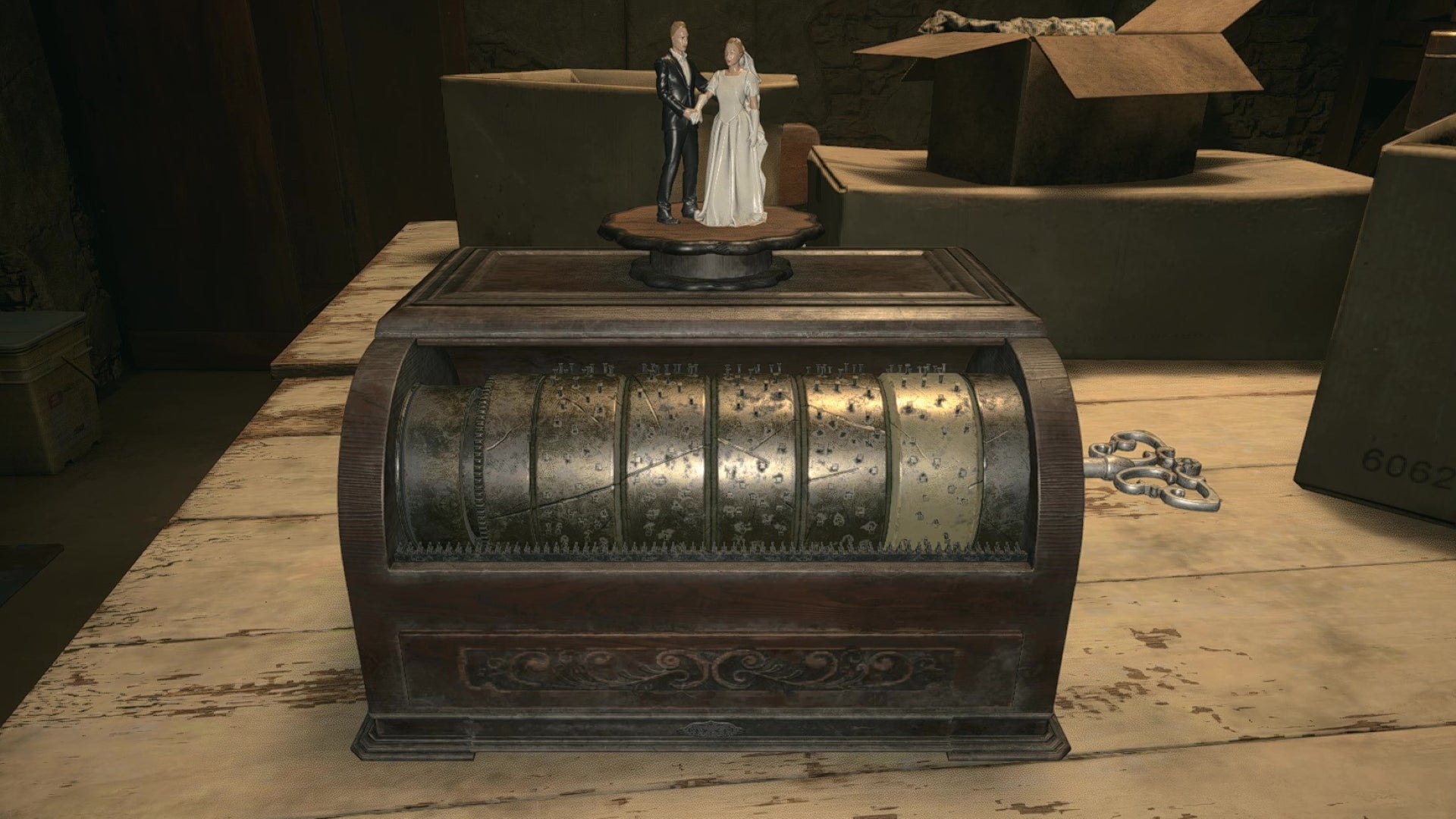 An image of the music box puzzle in Resident Evil Village.