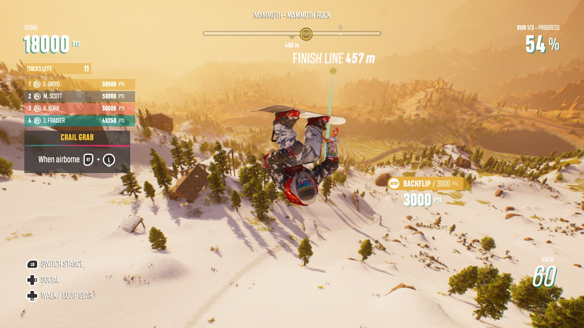 An upside down snowboarder in Riders Republic