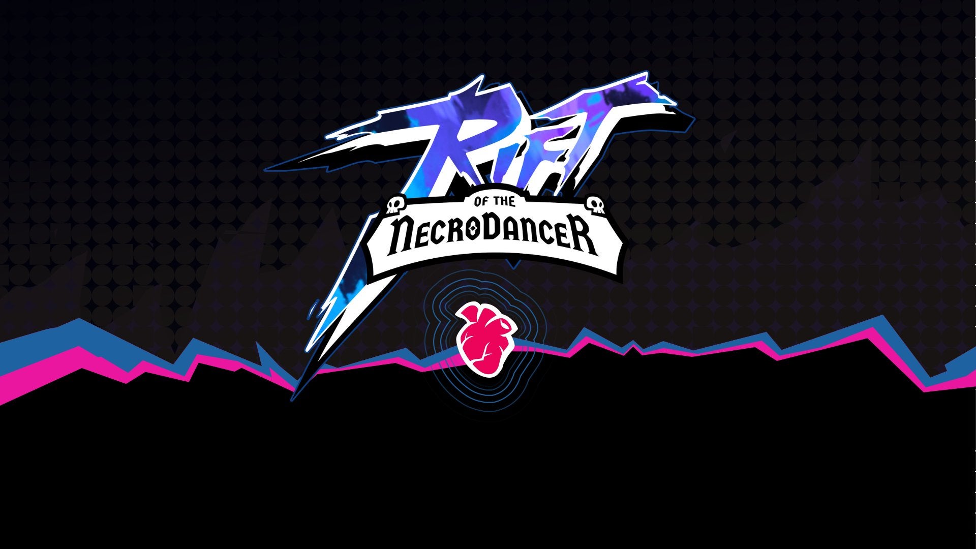 A logo for Rift Of The Necrodancer.