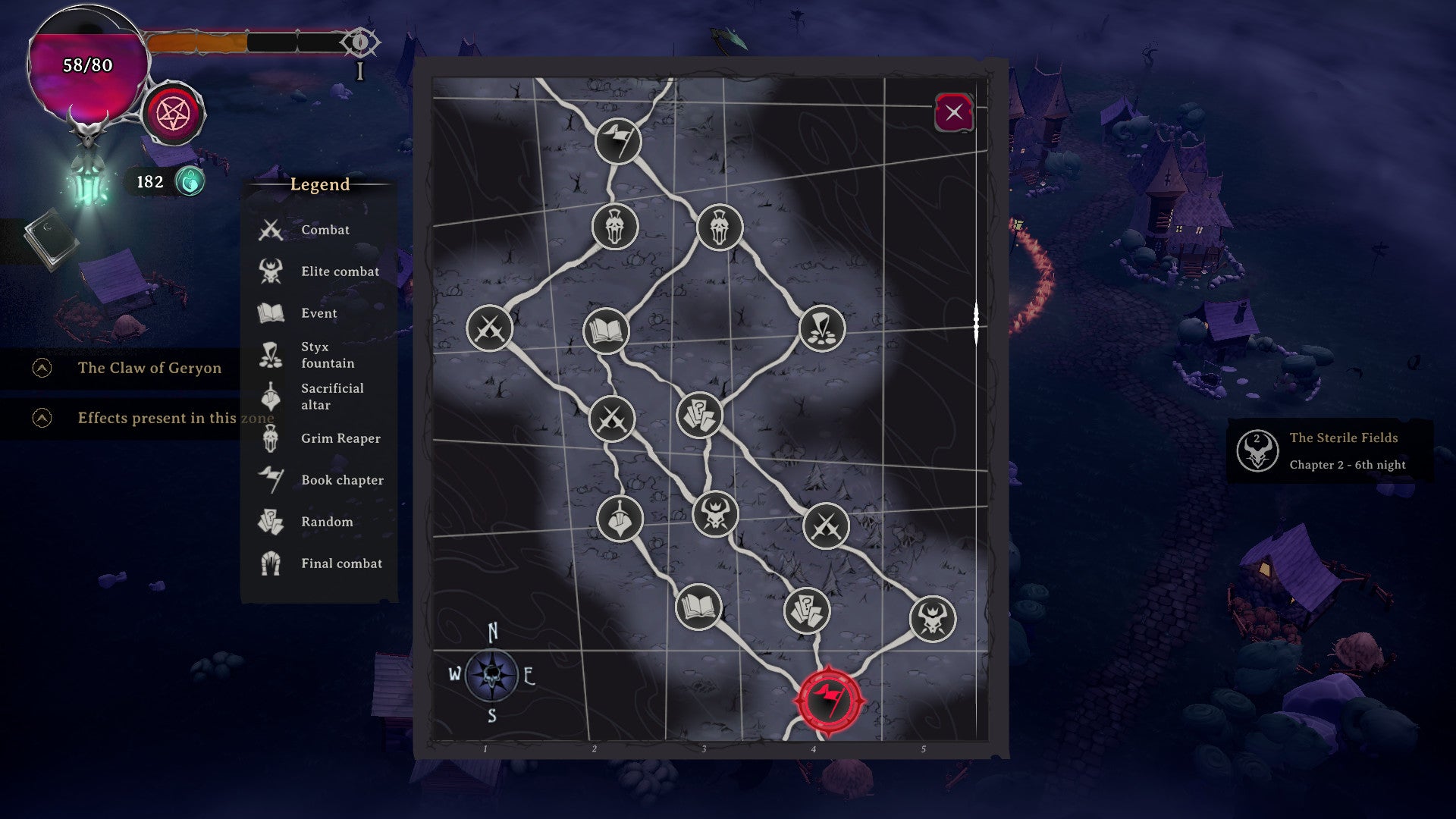 Rogue Lords' map showing the different routes you can take.