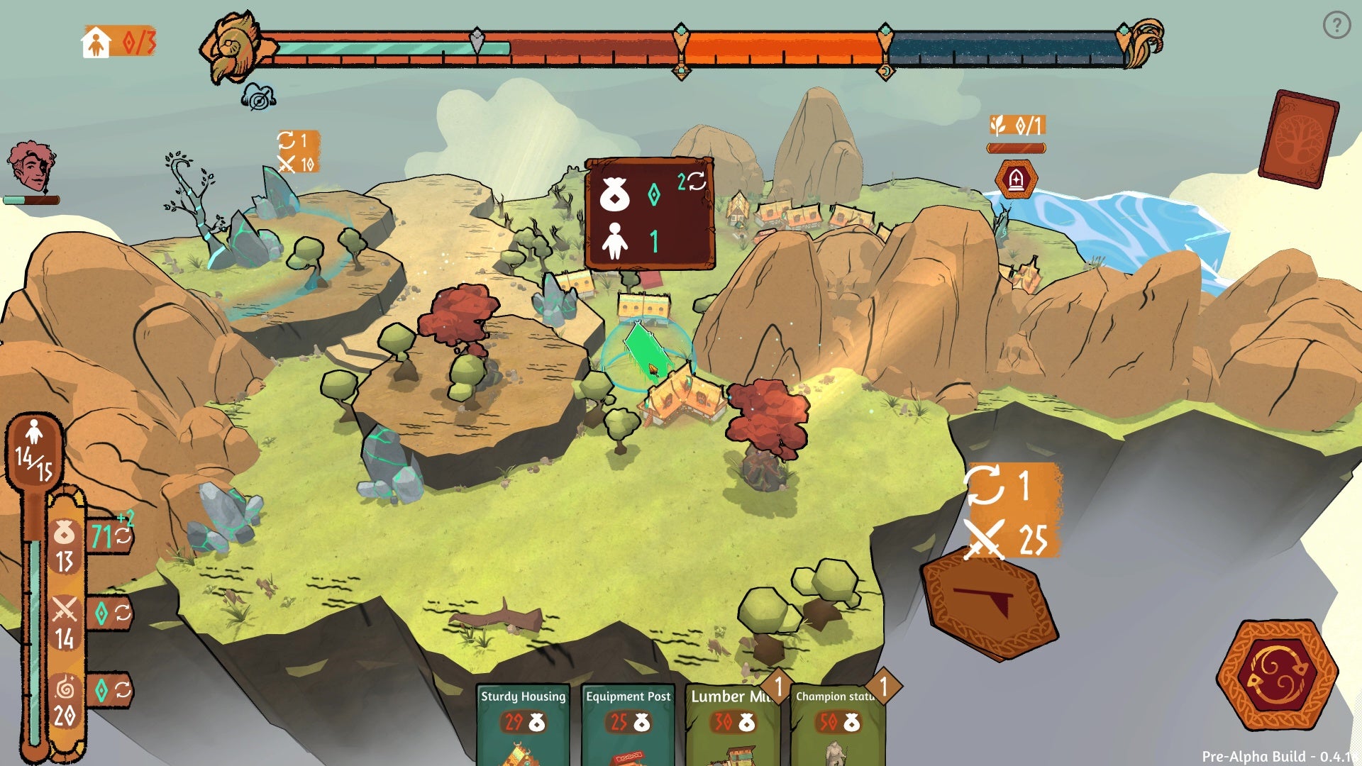 A grassy mountain scene in Roots Of Yggdrasil