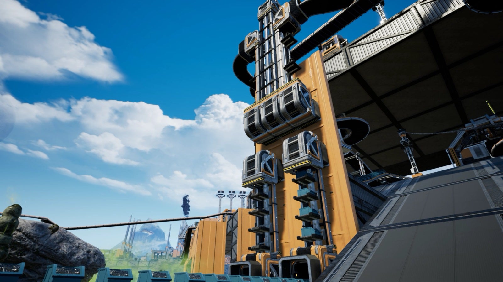 Image for Satisfactory upgrades with guns, bombs, cars and vertical conveyor belts