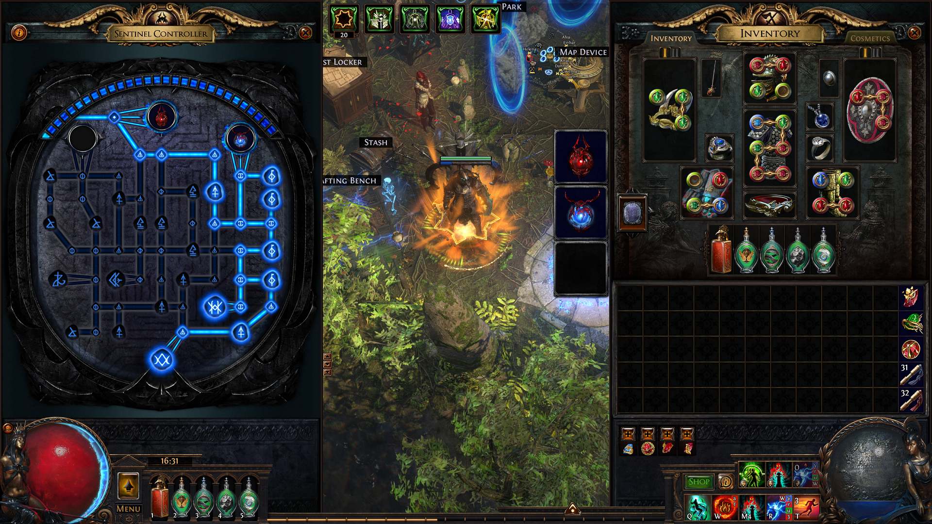 Path Of Exile's Sentinel Controller, which players can use to customize their Sentinels and potential loot drops