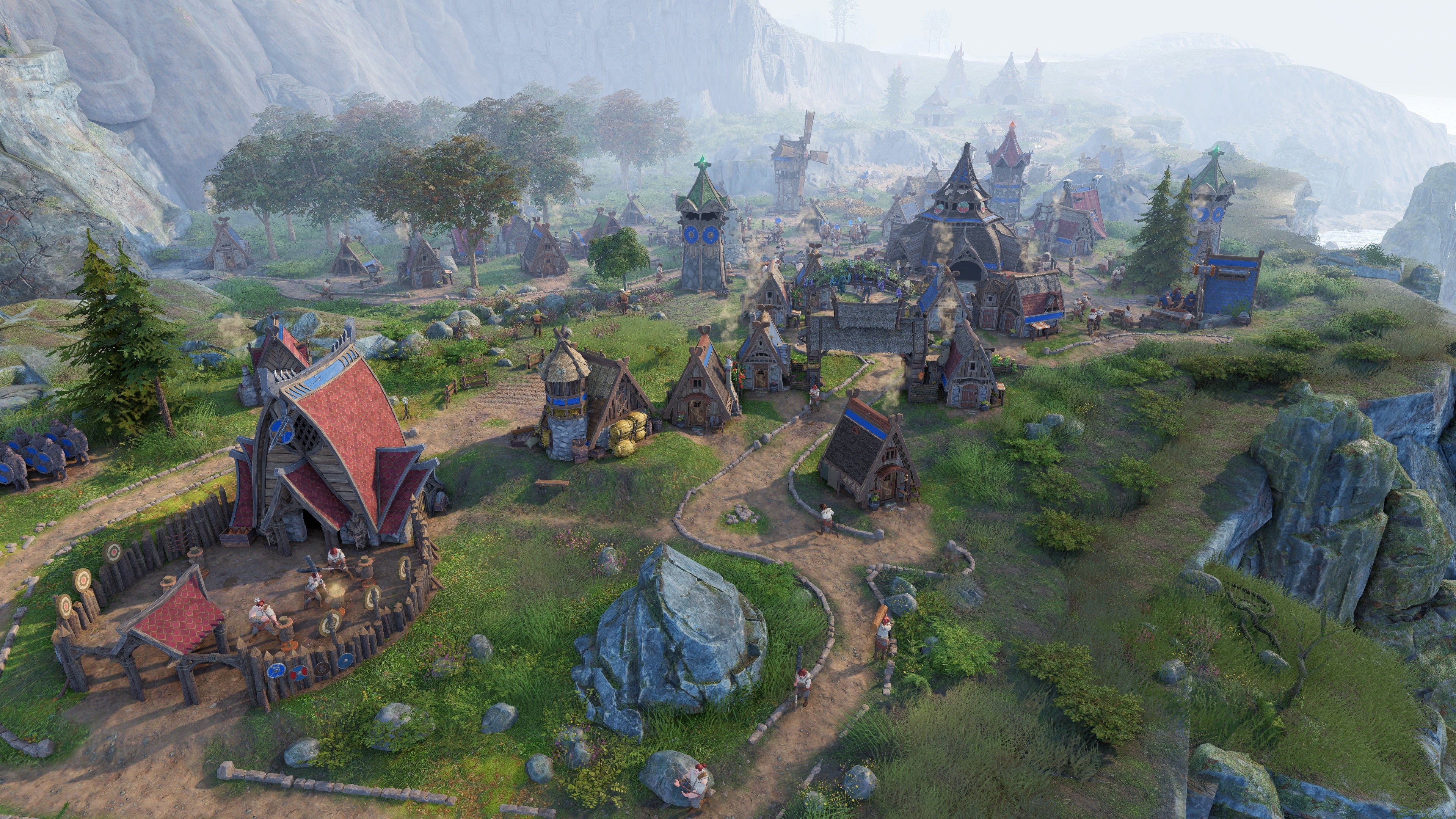 A viking inspired village in The Settlers: New Allies