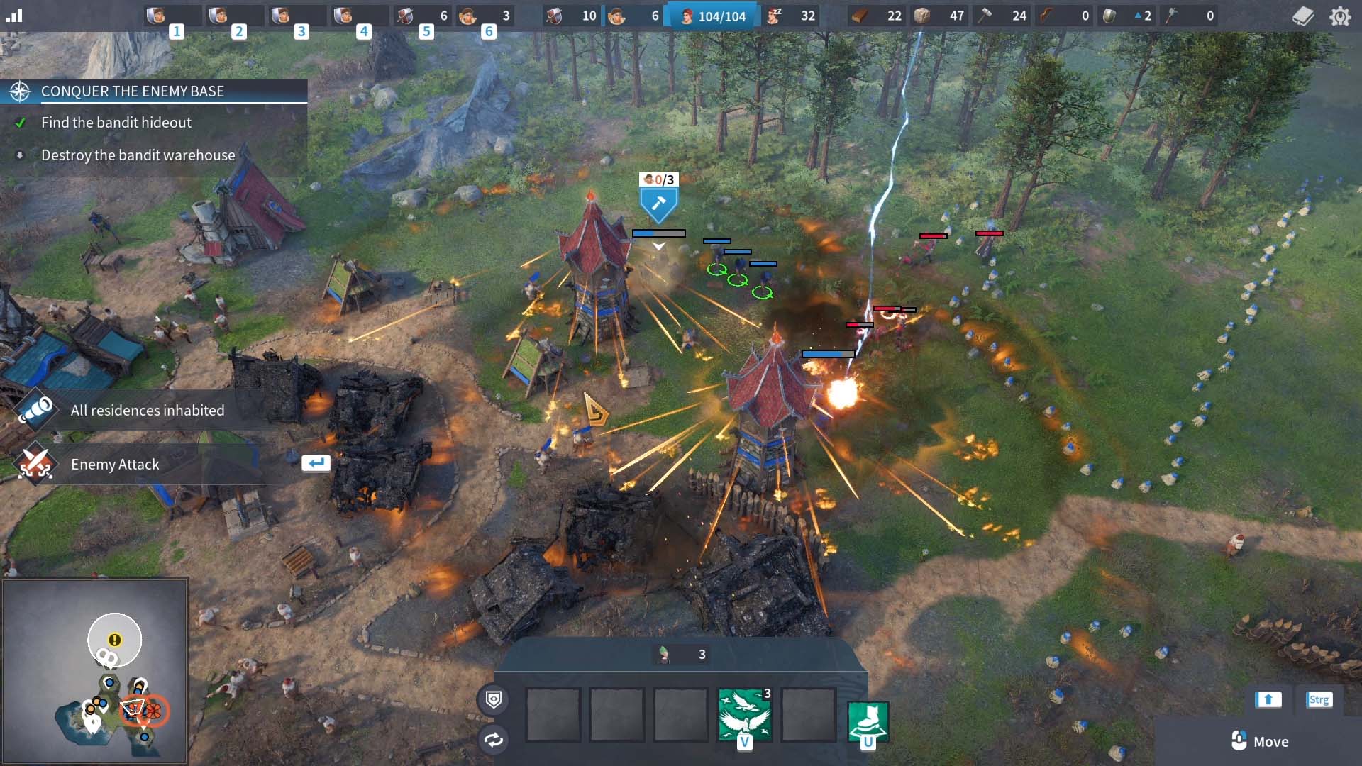 Tower repels invaders in The Settlers: New Allies