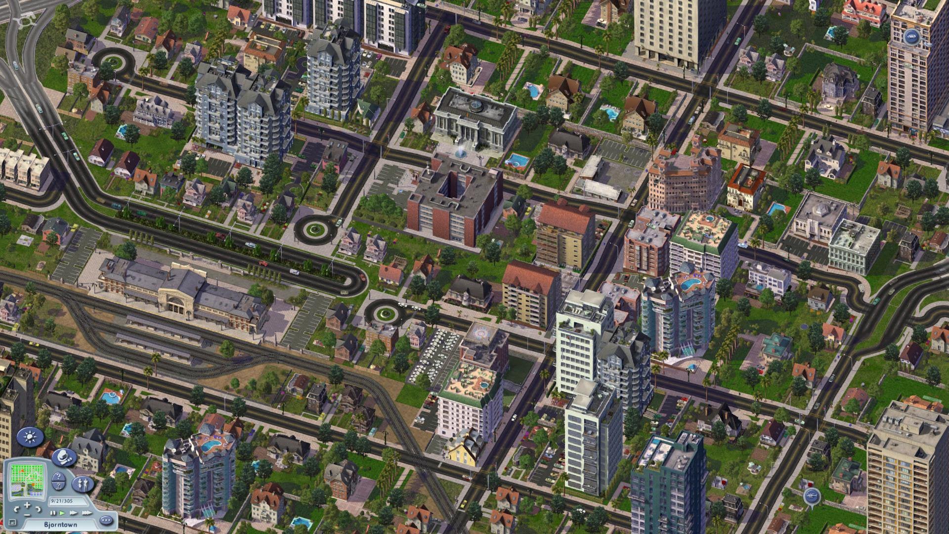 A few city streets in 2003's SimCity 4.