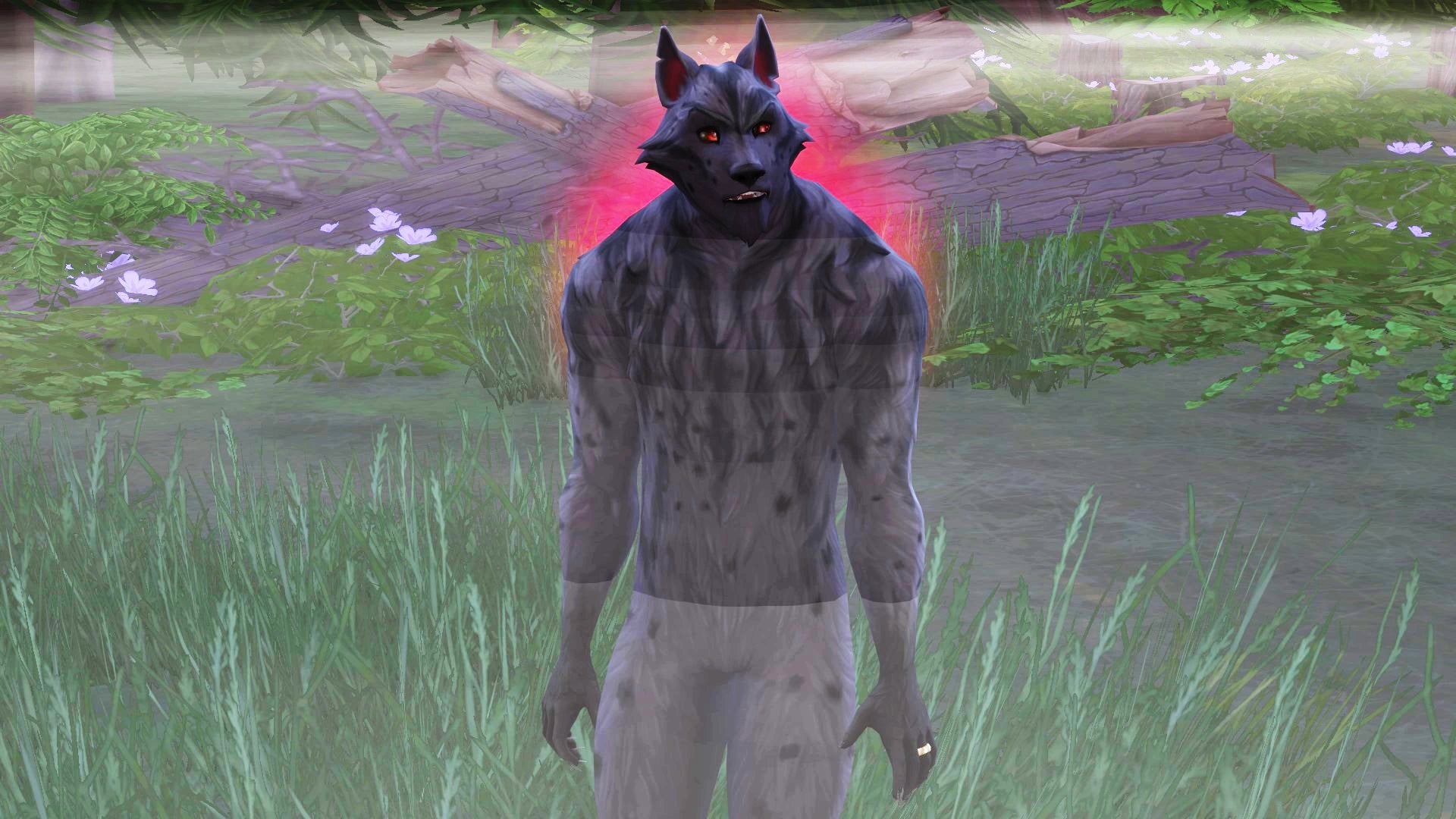 An angry werewolf in The Sims 4 Werewolves