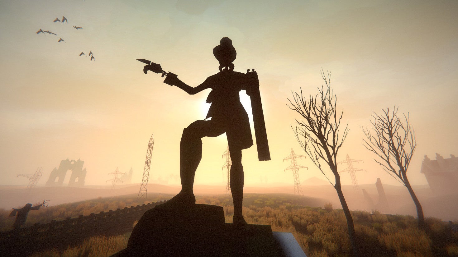 A remastered robot in a Sir, You Are Being Hunted: Reinvented Edition screenshot.