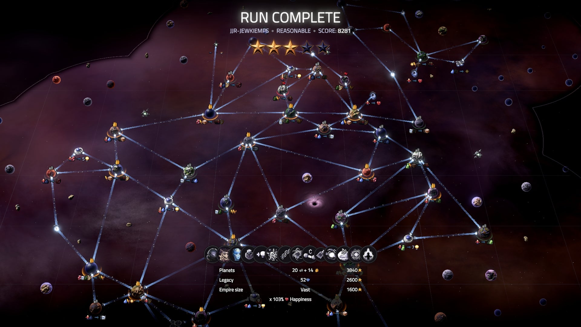 Slipways game screenshot of completed run