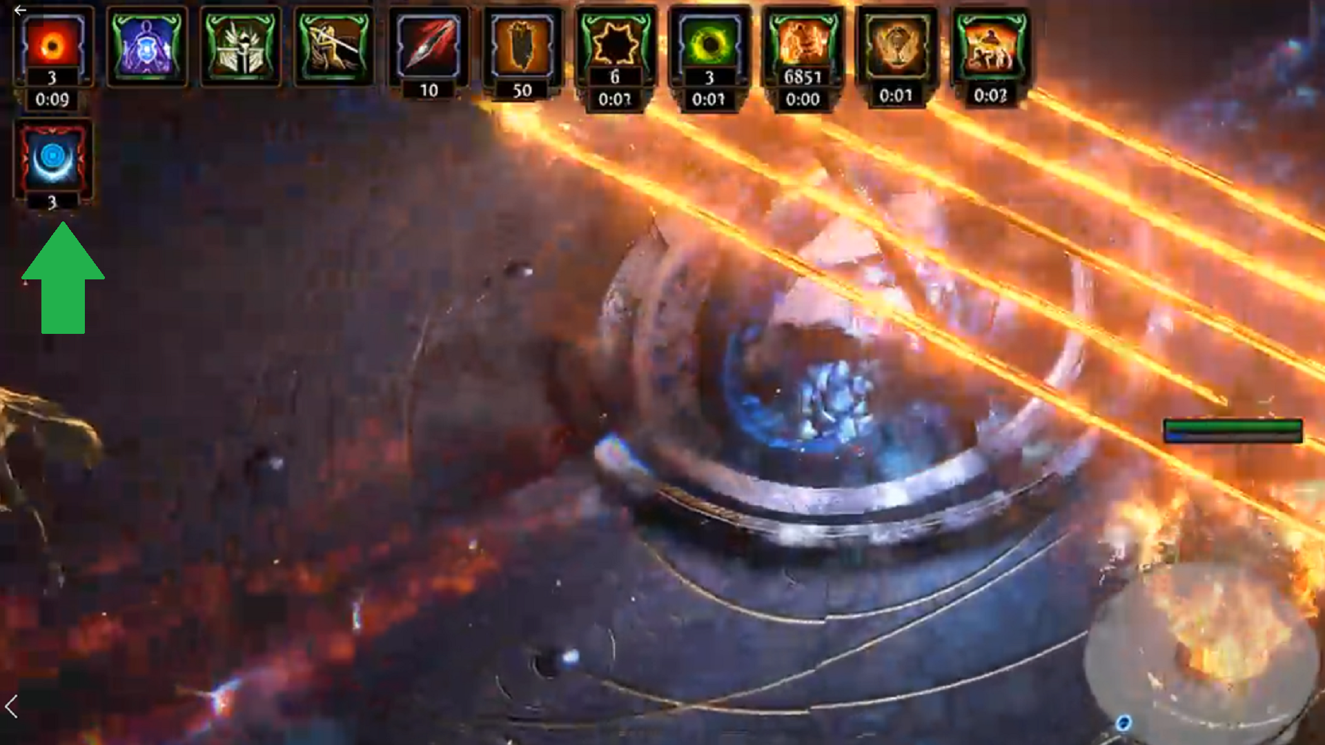 A Solar Storm attack from the Black Star boss in Path Of Exile